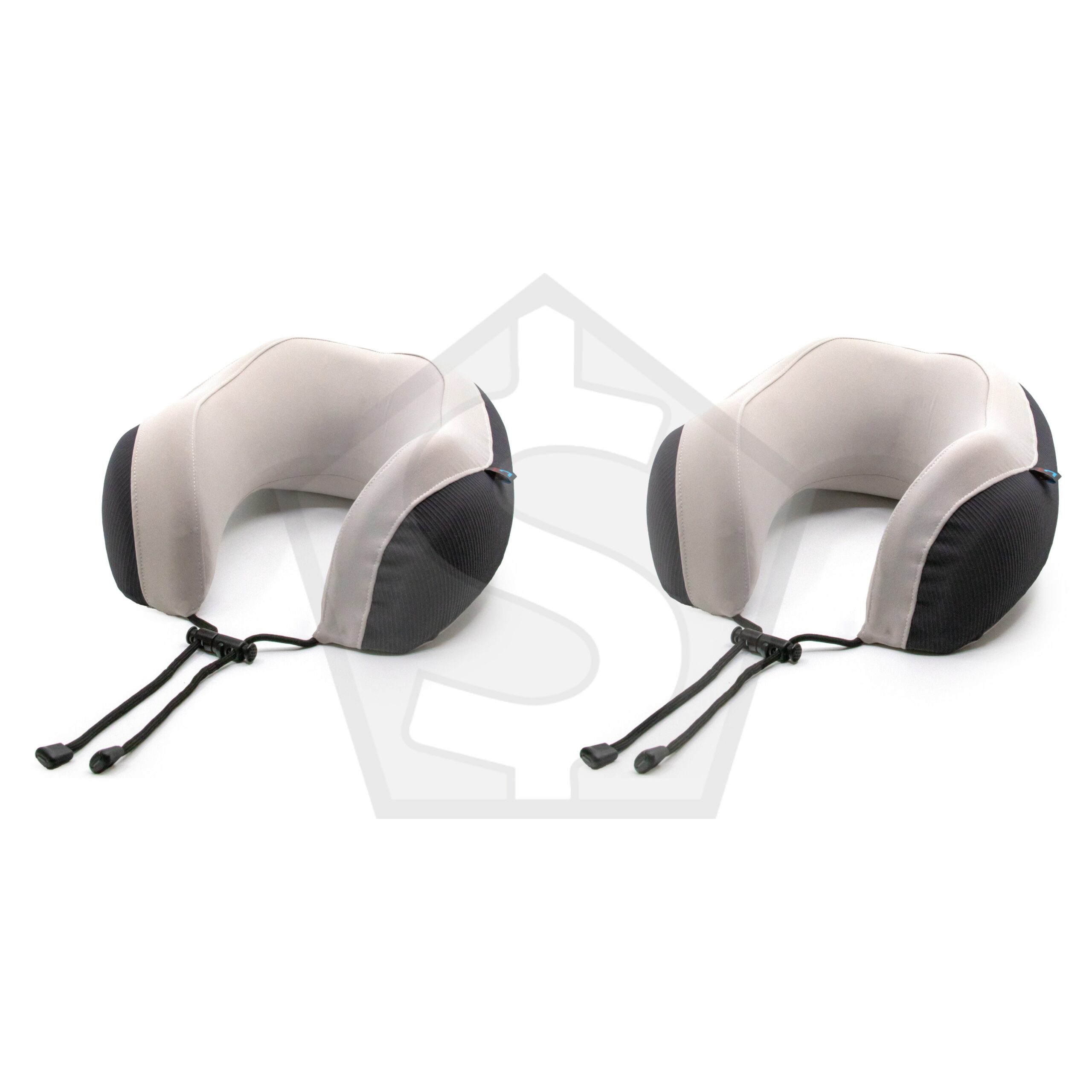 Bundle of 2 - Intervision Premium Memory Foam Travel Pillow - Grey