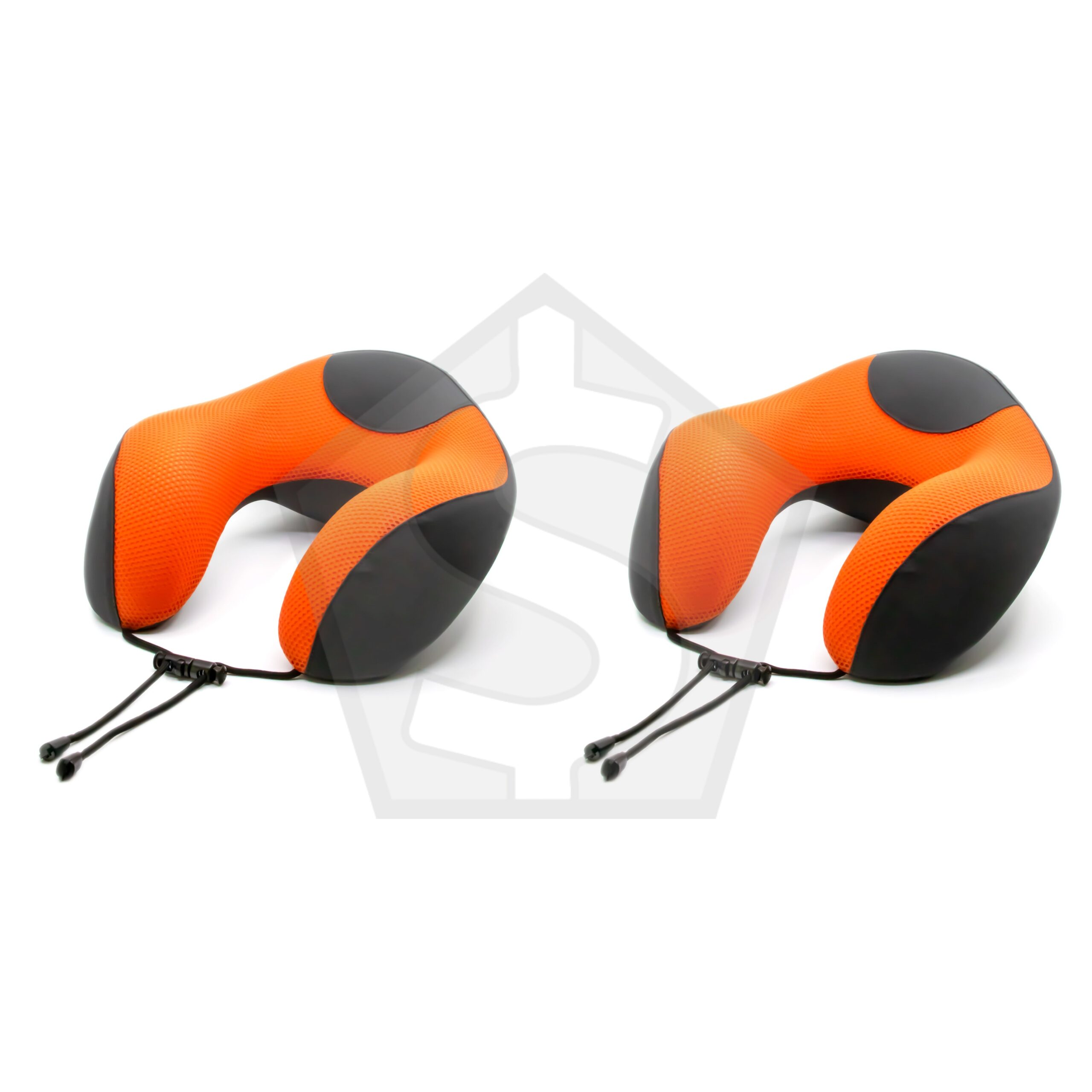 Bundle of 2 - Intervision Cool Mesh Memory Foam Travel Pillow - Orange