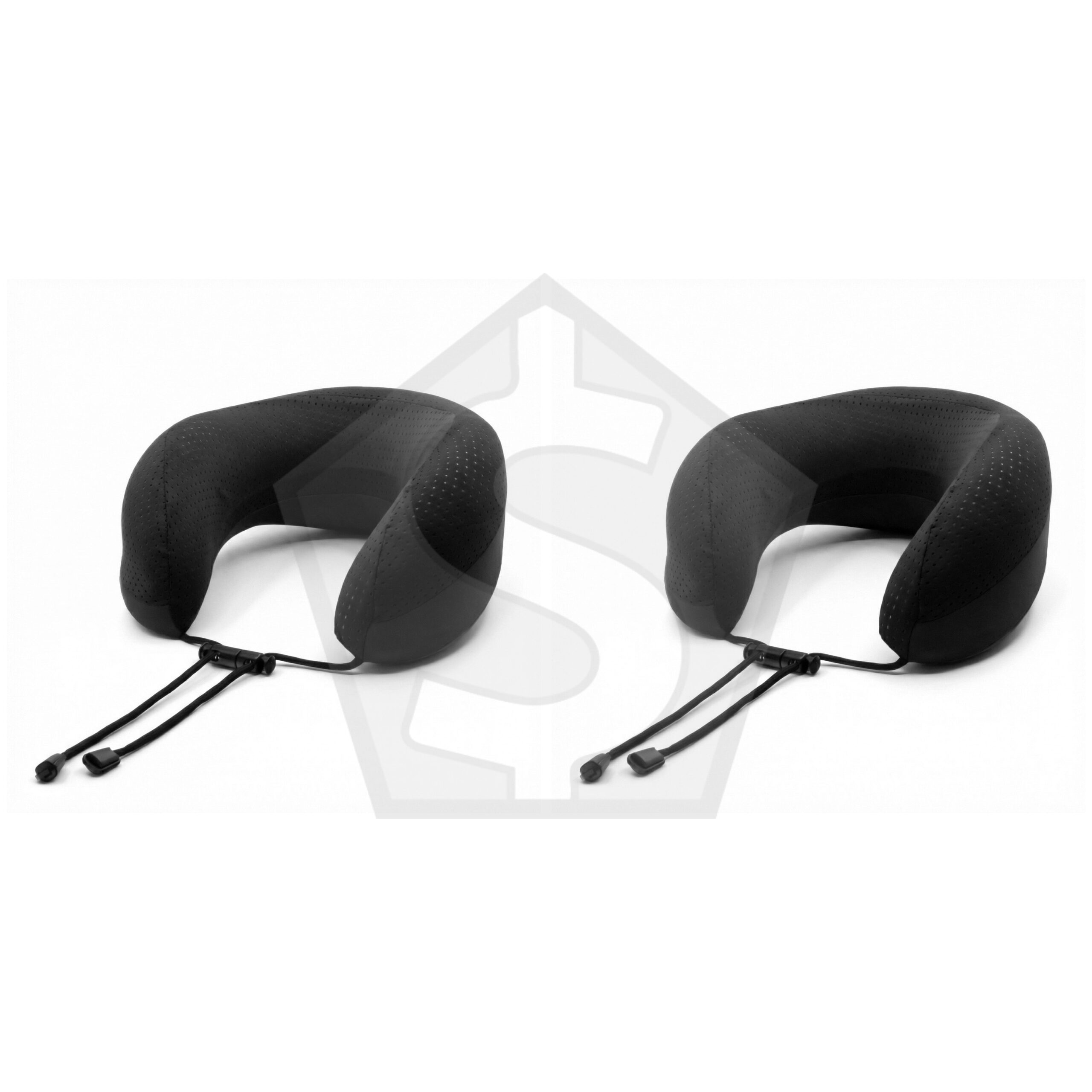 Intervision Mesh Memory Foam Travel Pillow - Black - Pack of 2