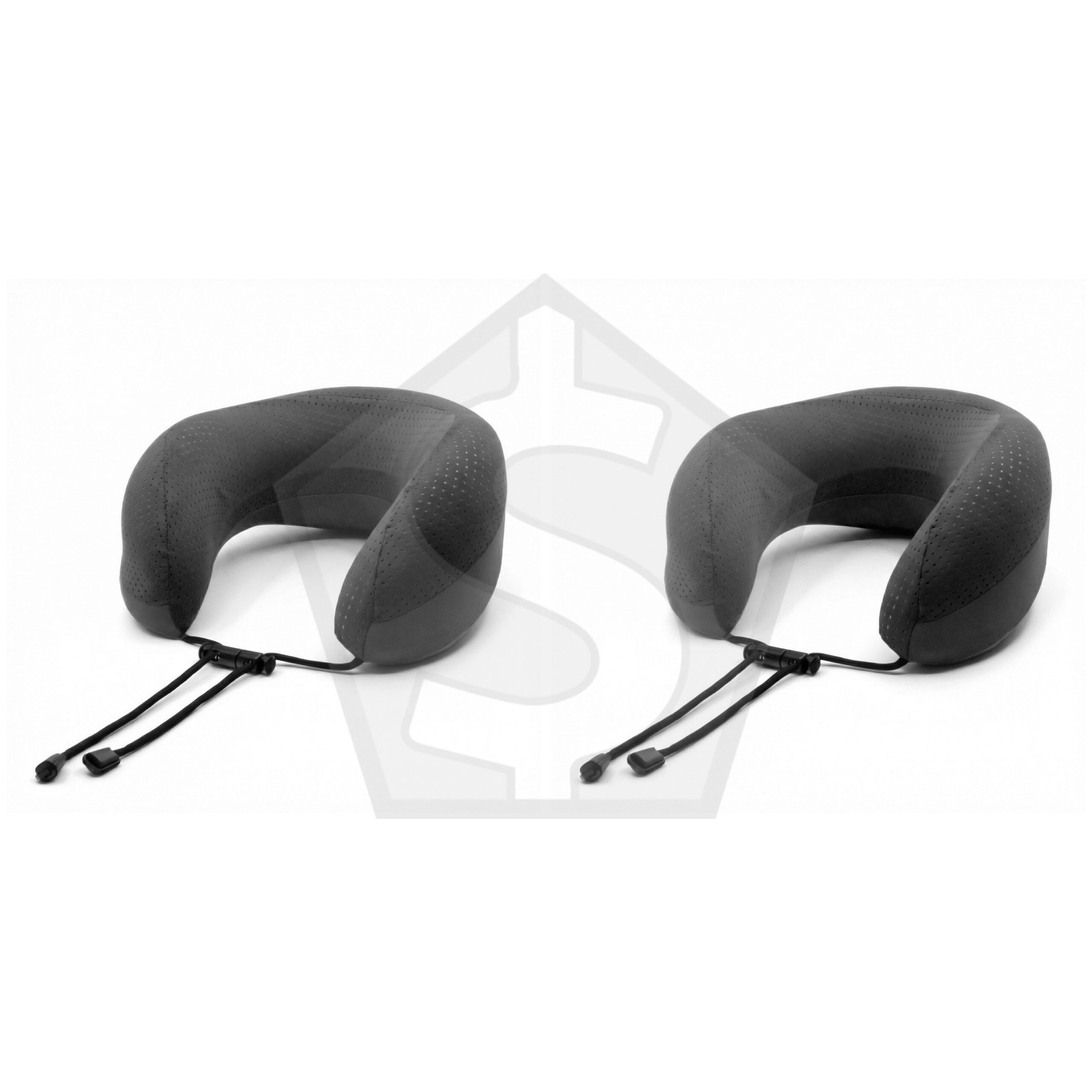 Intervision Mesh Memory Foam Travel Pillow - Grey - Pack of 2