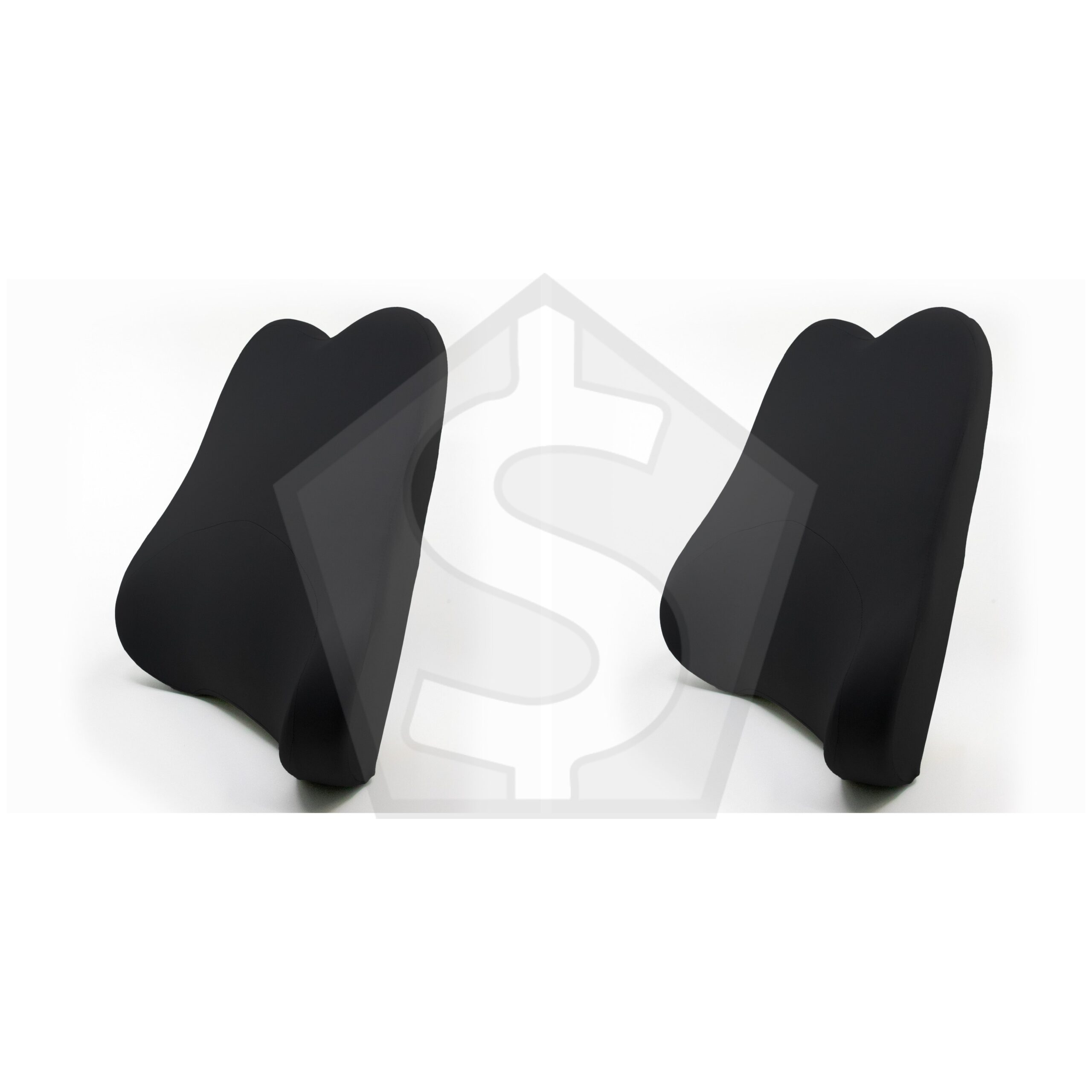 Intervision Bucket Memory Foam Back Support Cushion - Black - Pack of 2