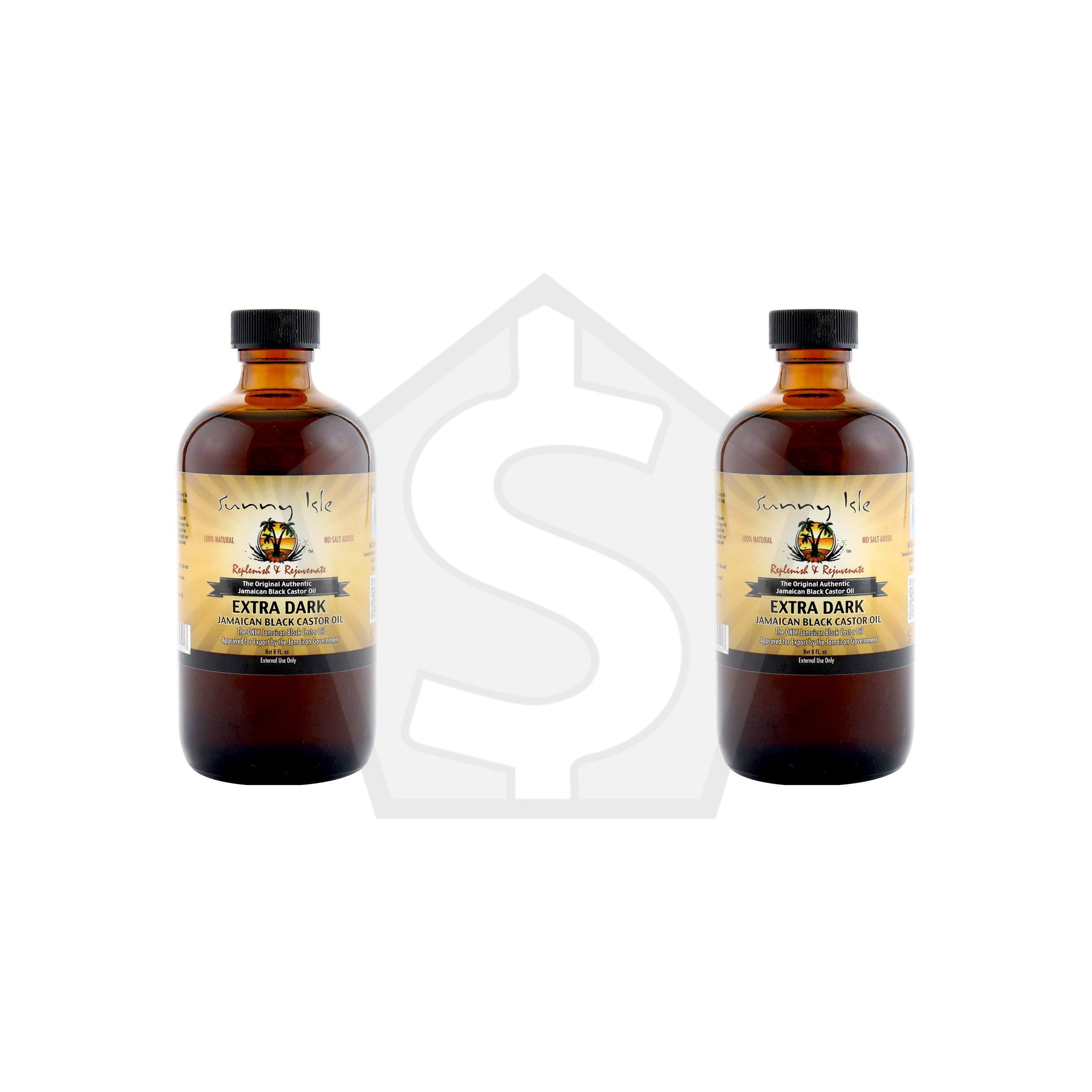 SUNNY ISLE Jamaican Black Castor Oil - 8oz / Extra Dark - Pack of 2