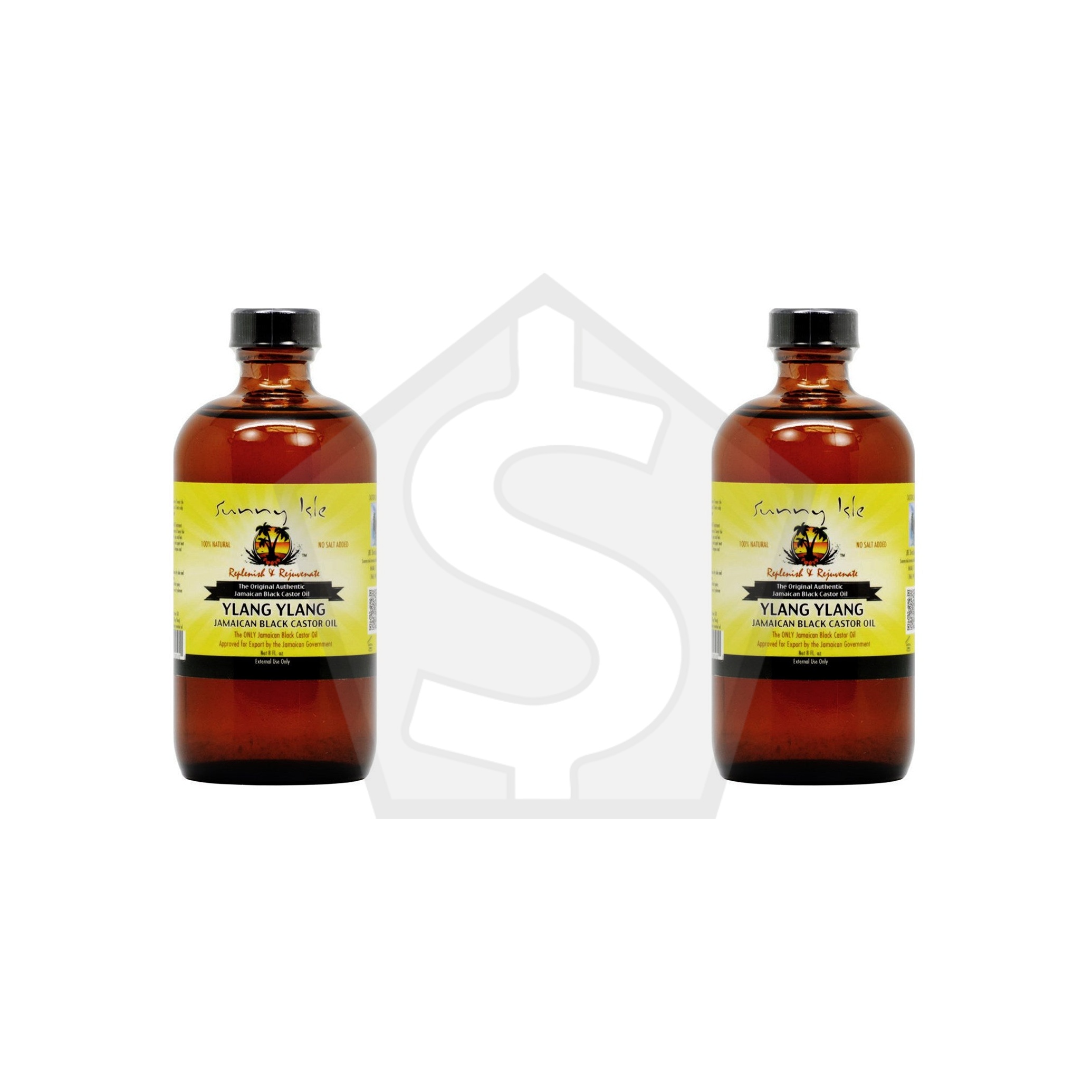 SUNNY ISLE Jamaican Black Castor Oil - 8oz / Ylang Ylang - Pack of 2