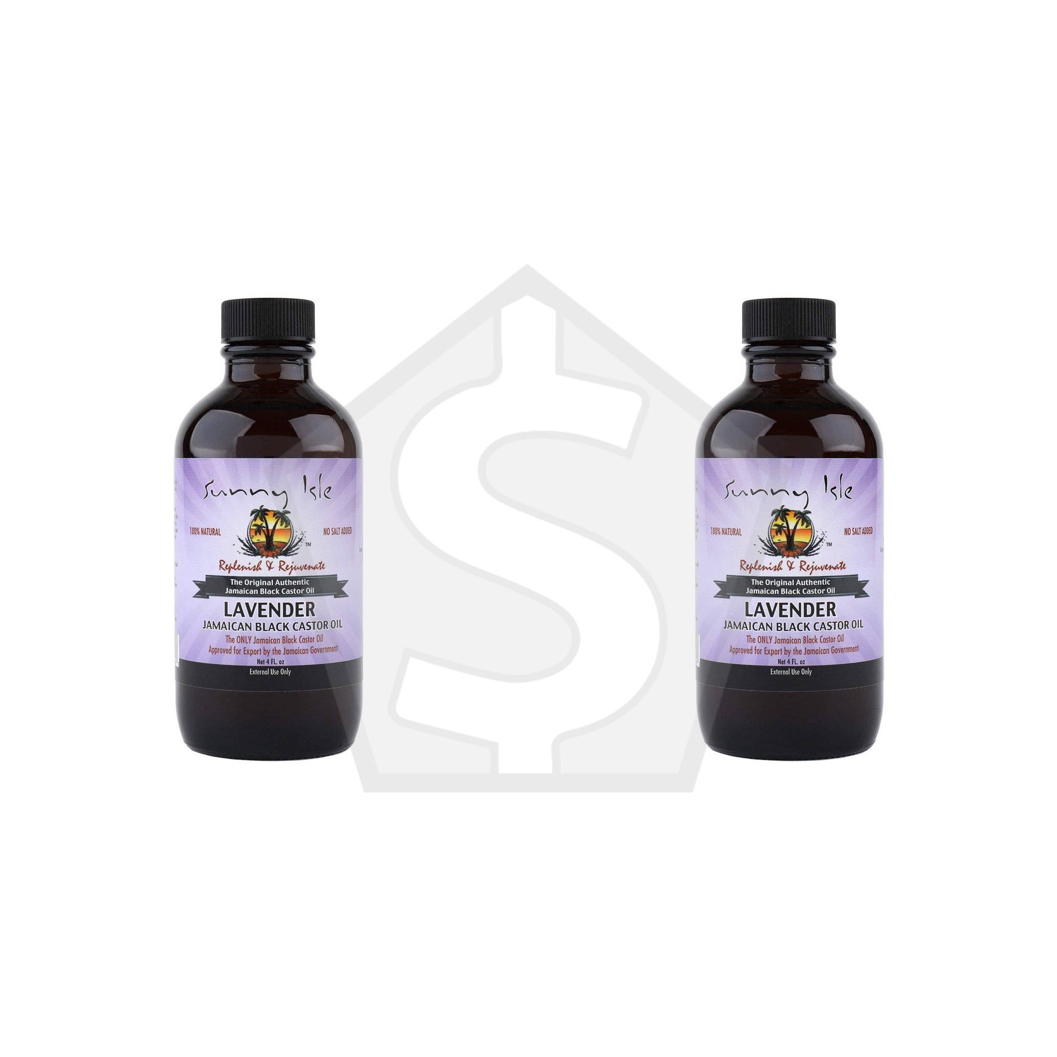 Bundle of 2 - SUNNY ISLE Jamaican Black Castor Oil - 4oz / Lavender