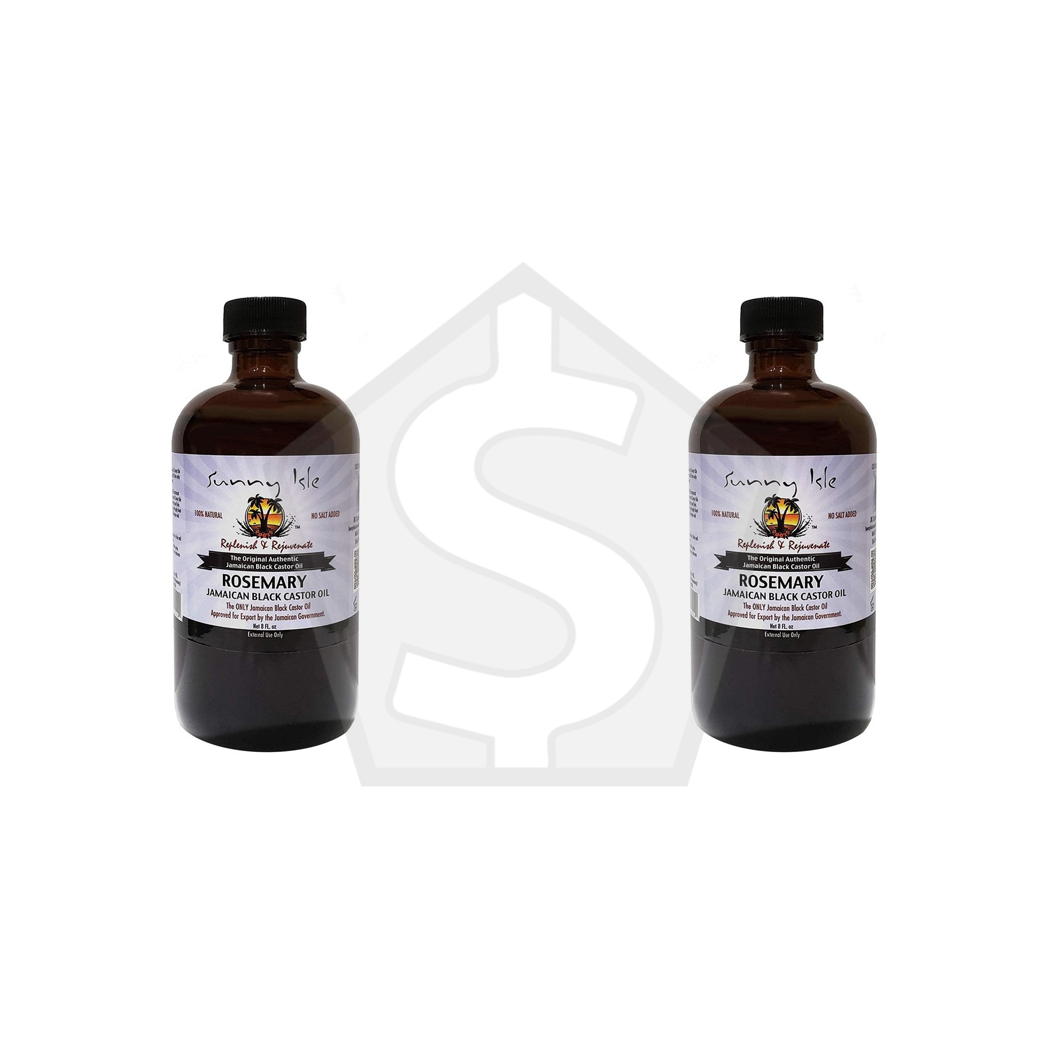 SUNNY ISLE Jamaican Black Castor Oil - 8oz / Rosemary - Pack of 2