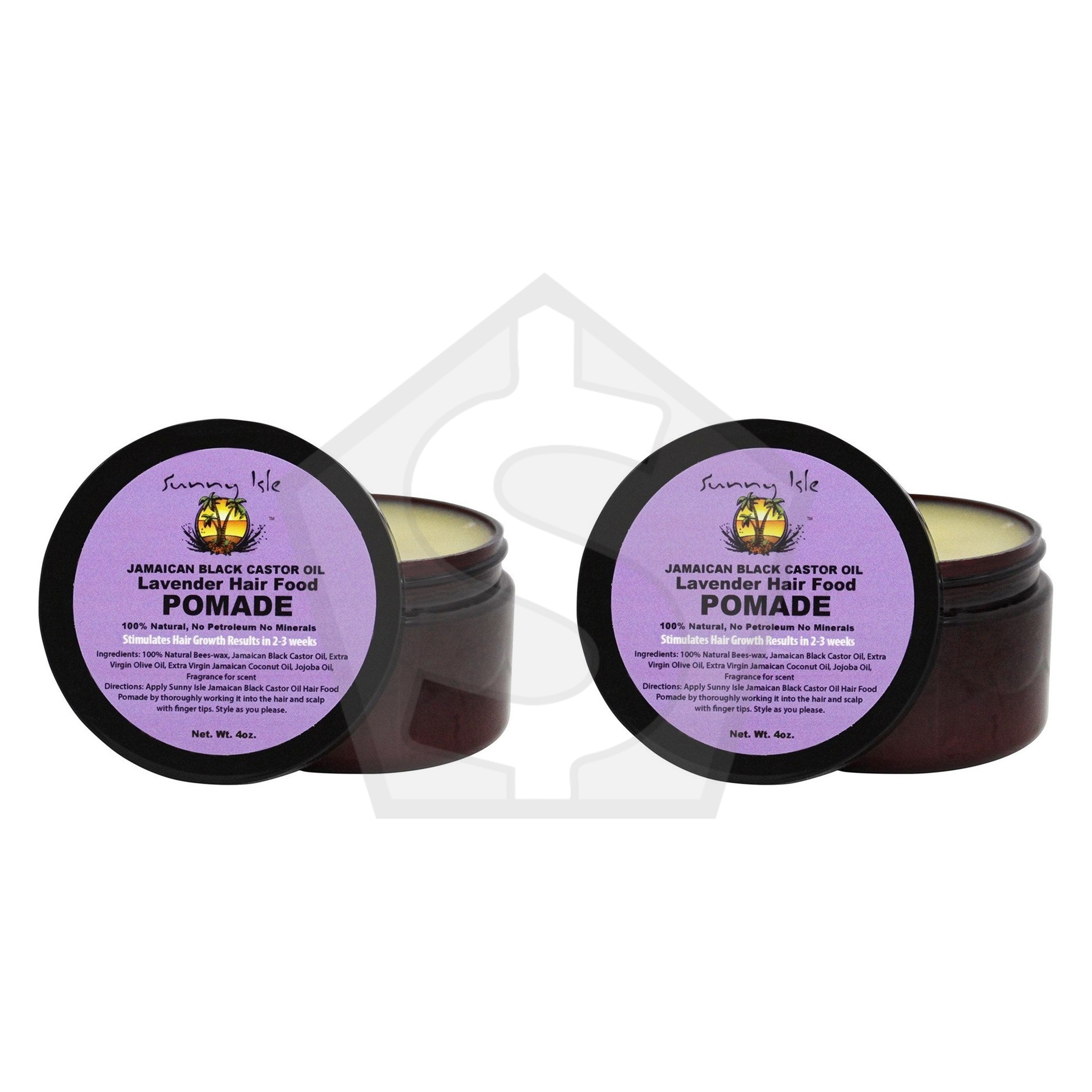 SUNNY ISLE Jamaican Black Castor Oil Hair Food Pomade (4oz) - Lavender - Pack of 2