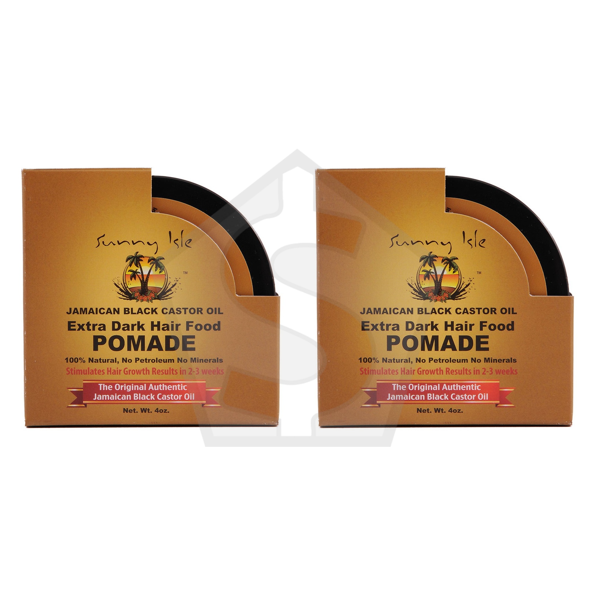 SUNNY ISLE Jamaican Black Castor Oil Hair Food Pomade (4oz) - Extra Dark - Pack of 2