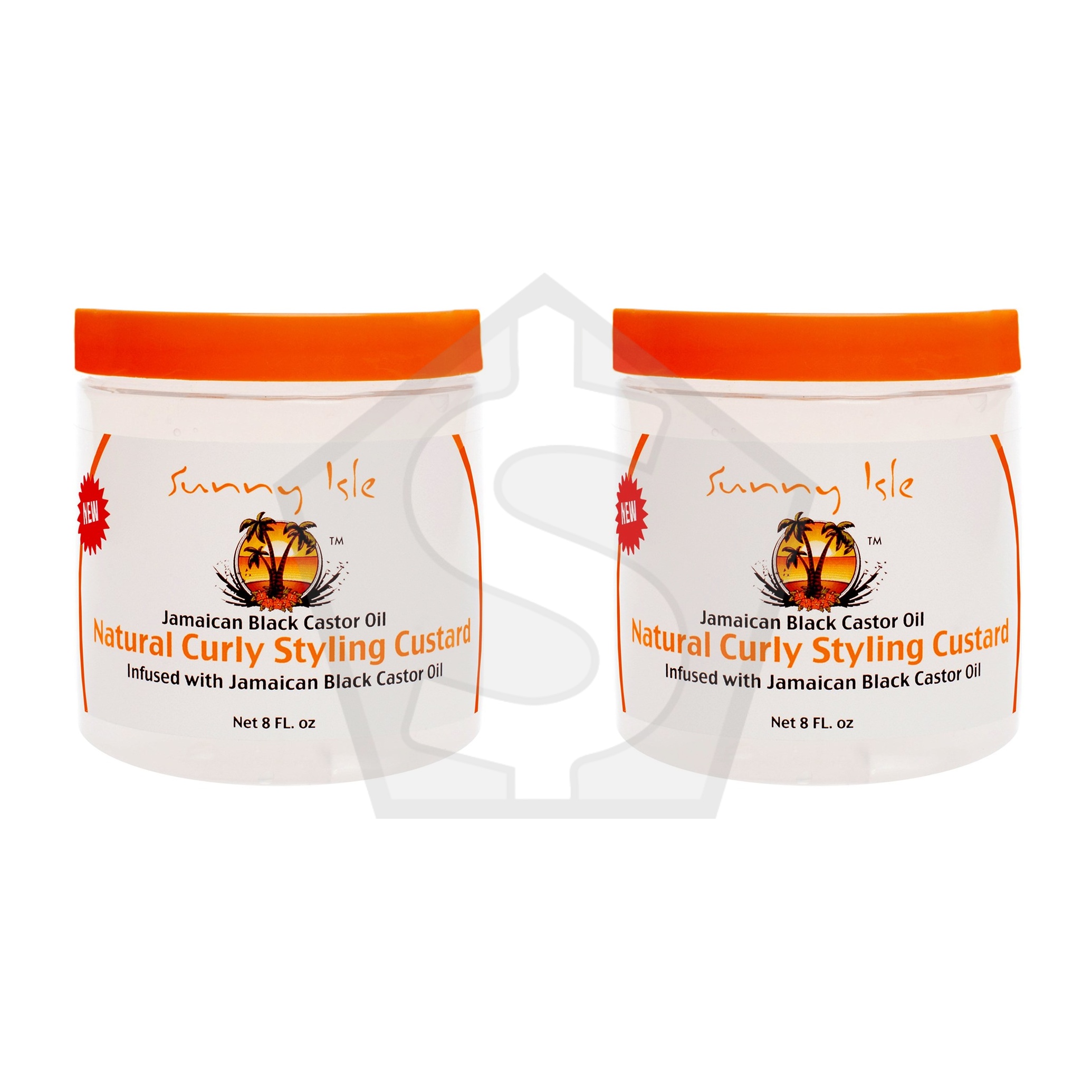 SUNNY ISLE Jamaican Black Castor Oil Natural Curly Styling Custard (8oz) - Pack of 2