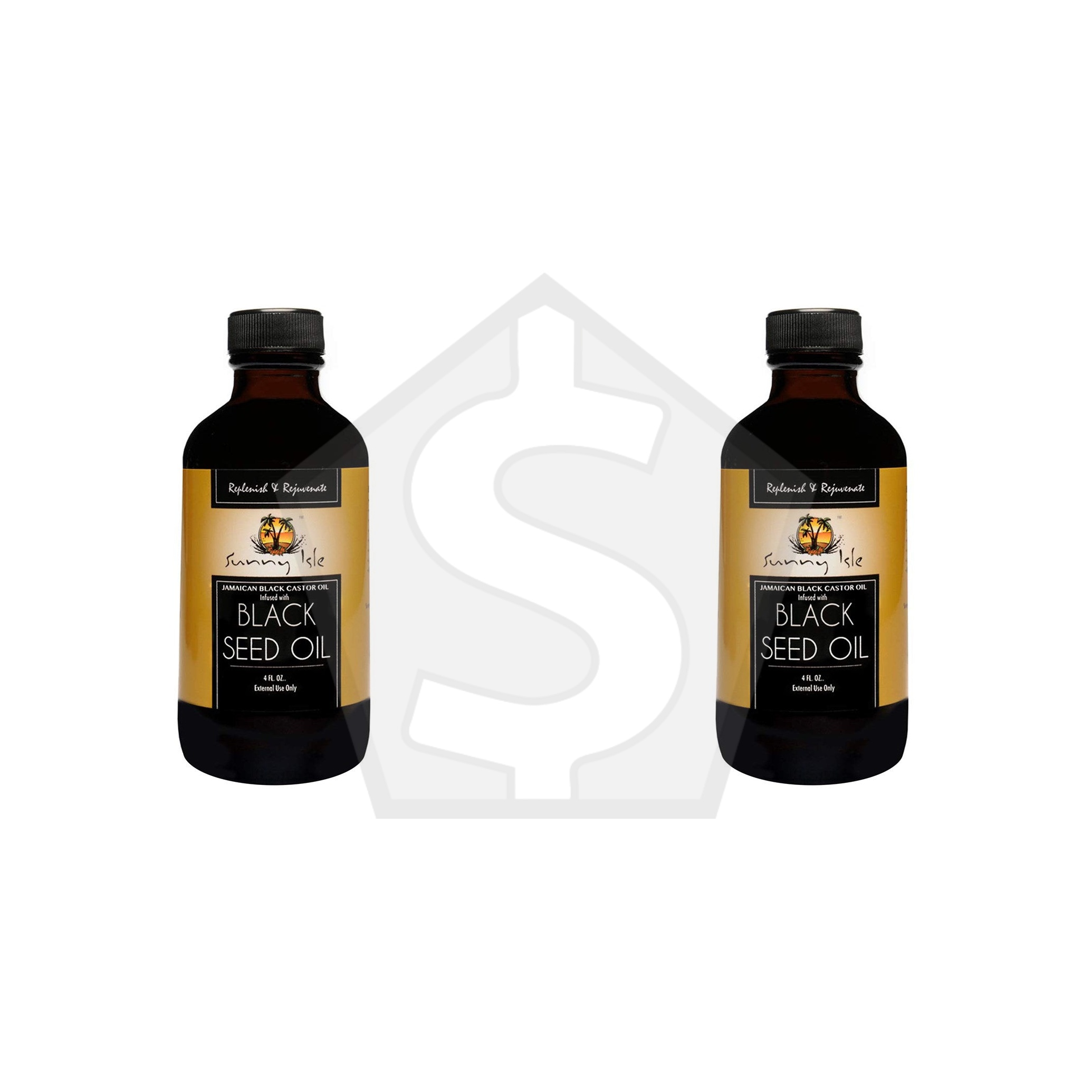 SUNNY ISLE Jamaican Black Castor Oil - 4oz / Black Seed Oil - Pack of 2