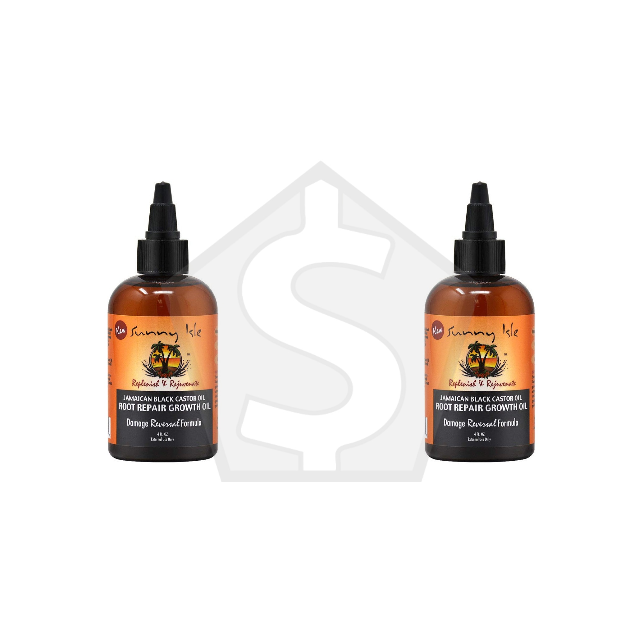 SUNNY ISLE Jamaican Black Castor Oil Root Repair Growth Oil (4oz) - Pack of 2