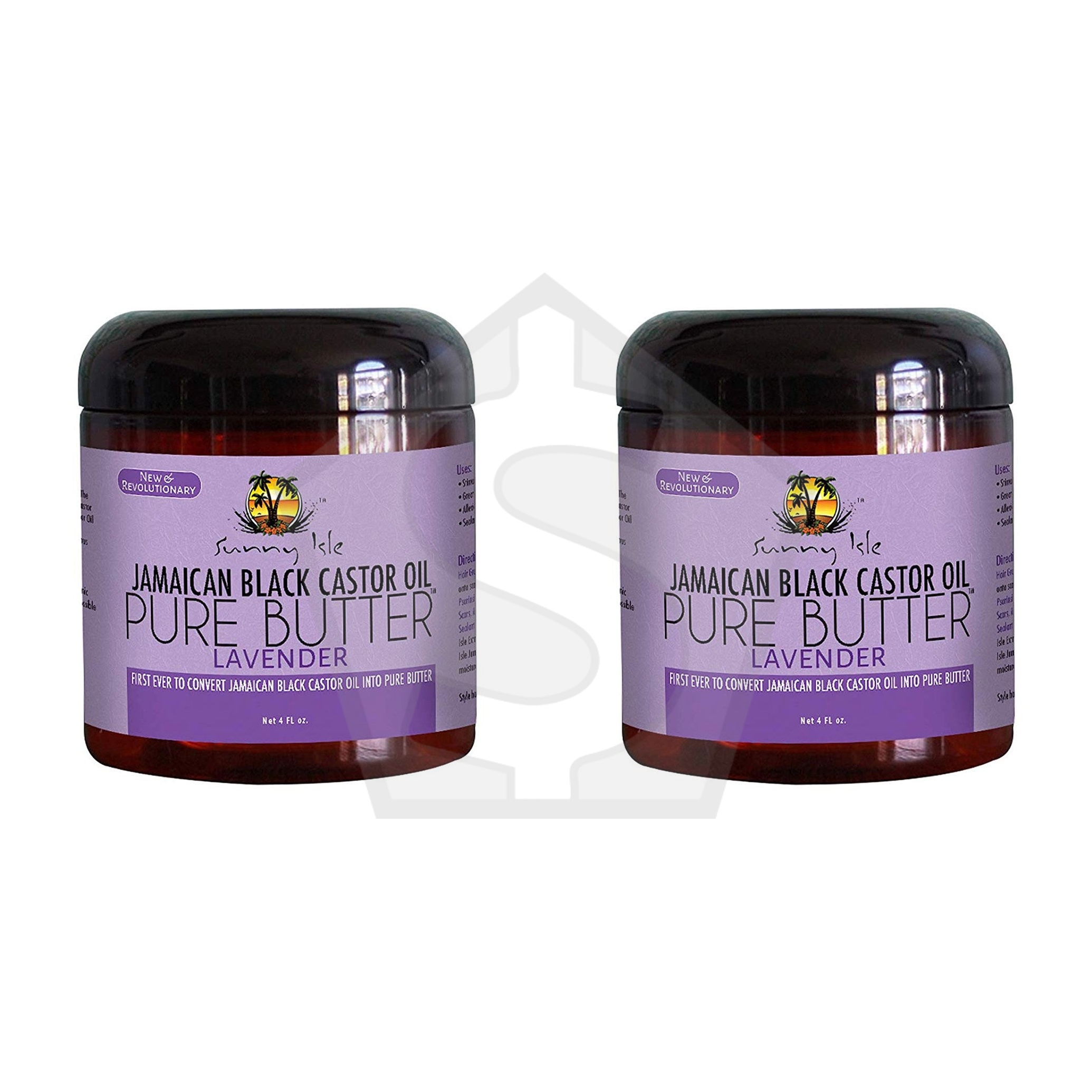 SUNNY ISLE Jamaican Black Castor Oil Pure Butter - 4oz / Lavender - Pack of 2
