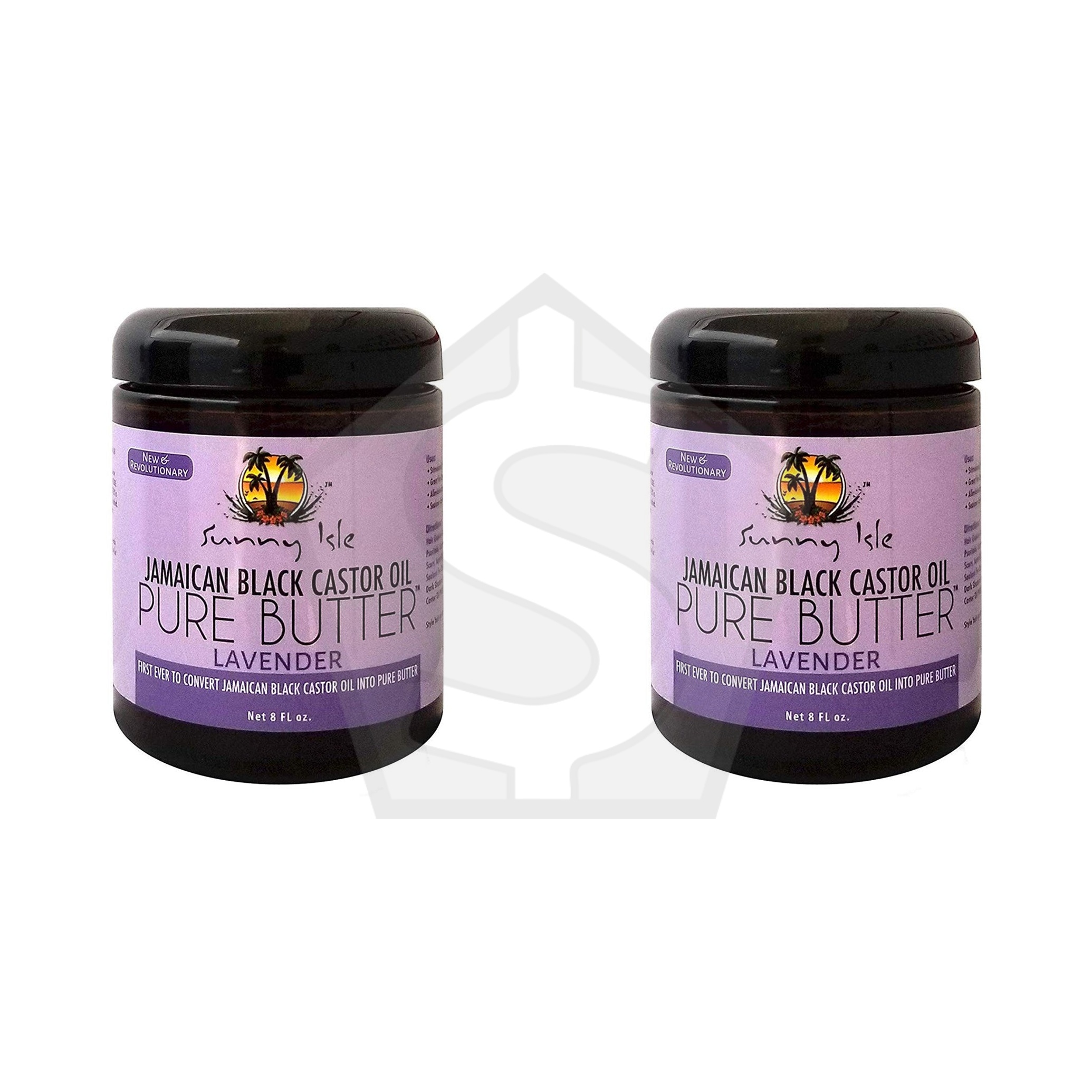 SUNNY ISLE Jamaican Black Castor Oil Pure Butter - 8oz / Lavender - Pack of 2