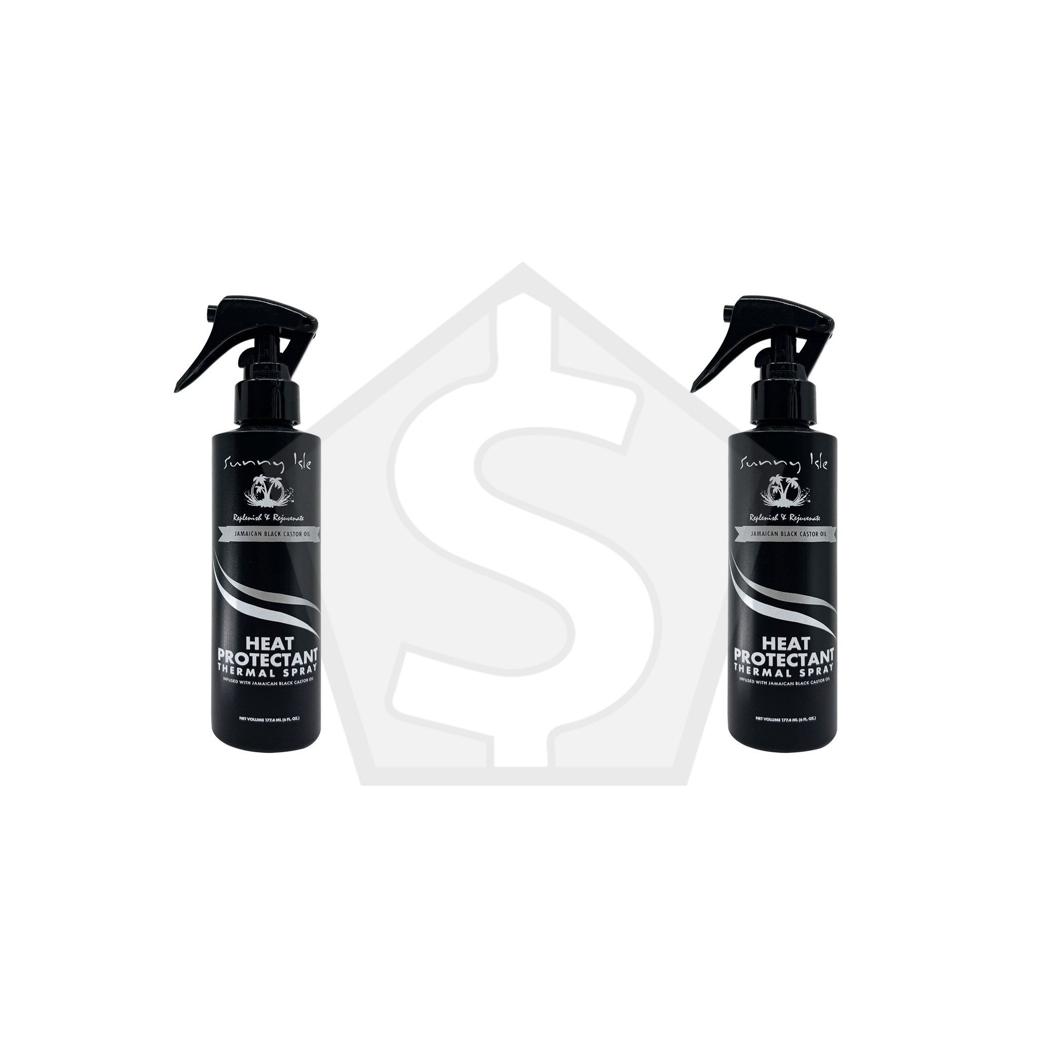 SUNNY ISLE Jamaican Black Castor Oil Heat Protectant Thermal Spray (6oz) - Pack of 2