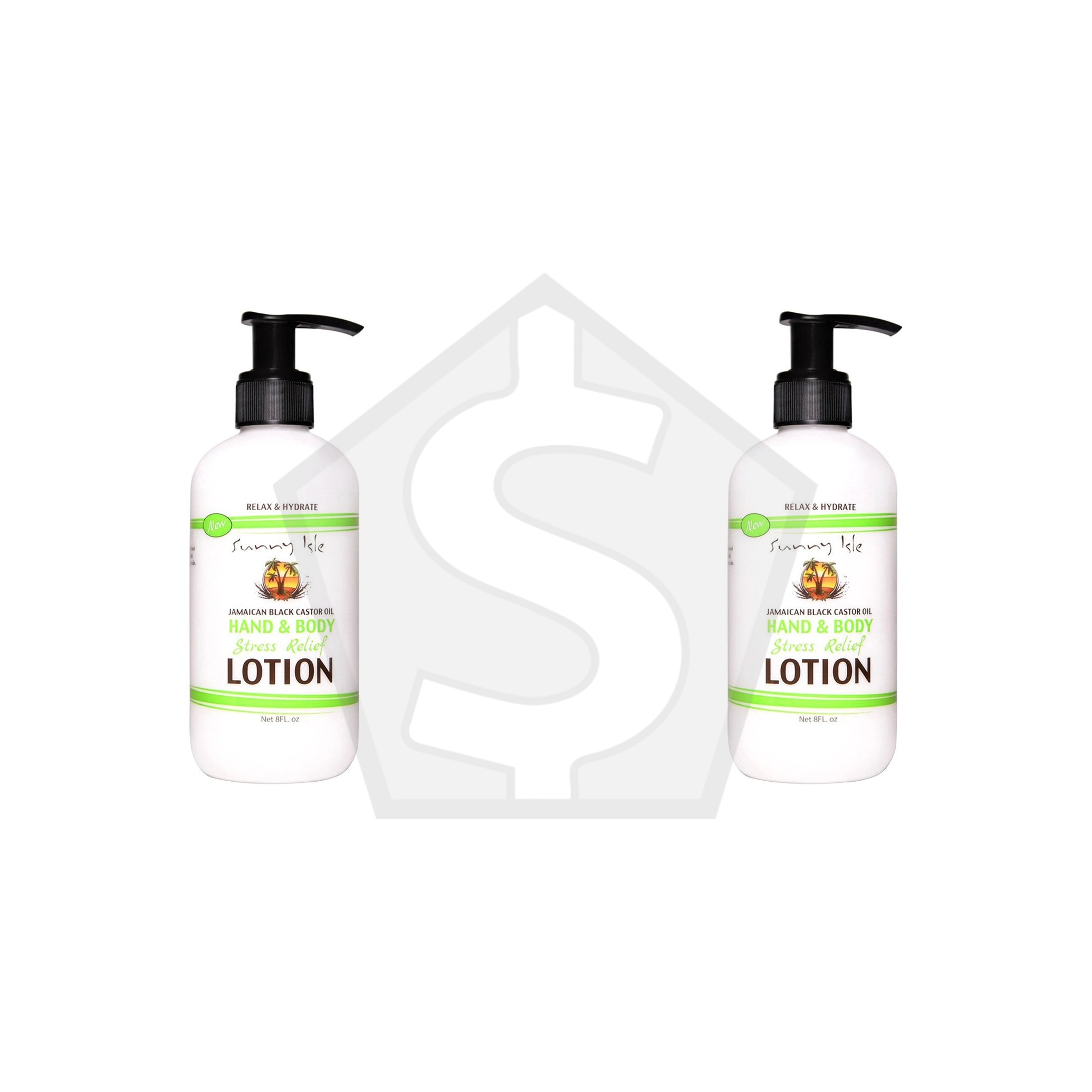 SUNNY ISLE Jamaican Black Castor Oil Hand & Body Stress Relief Lotion (8oz) - Pack of 2