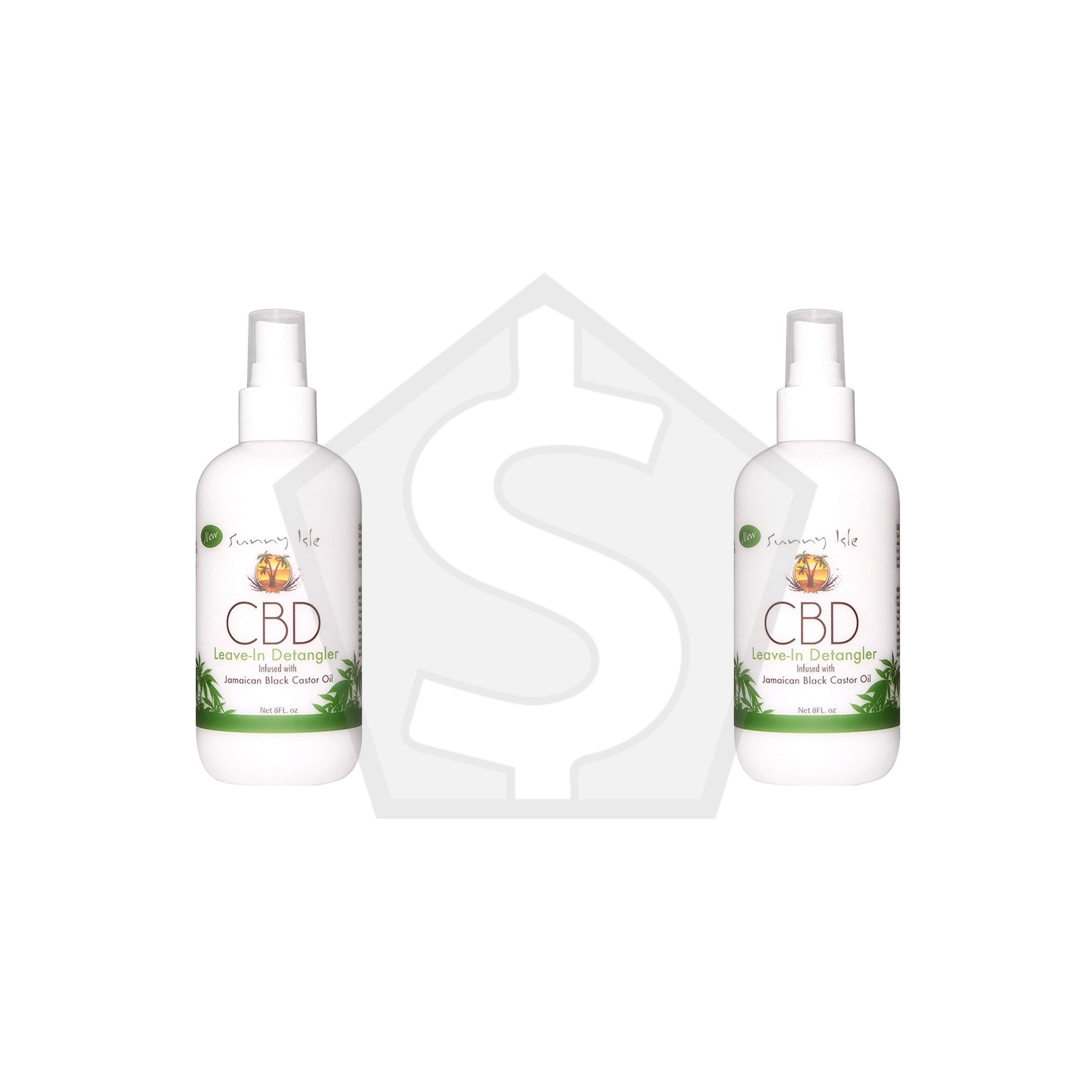 Bundle of 2 - SUNNY ISLE Jamaican Black Castor CBD Leave In Detangler (8oz)