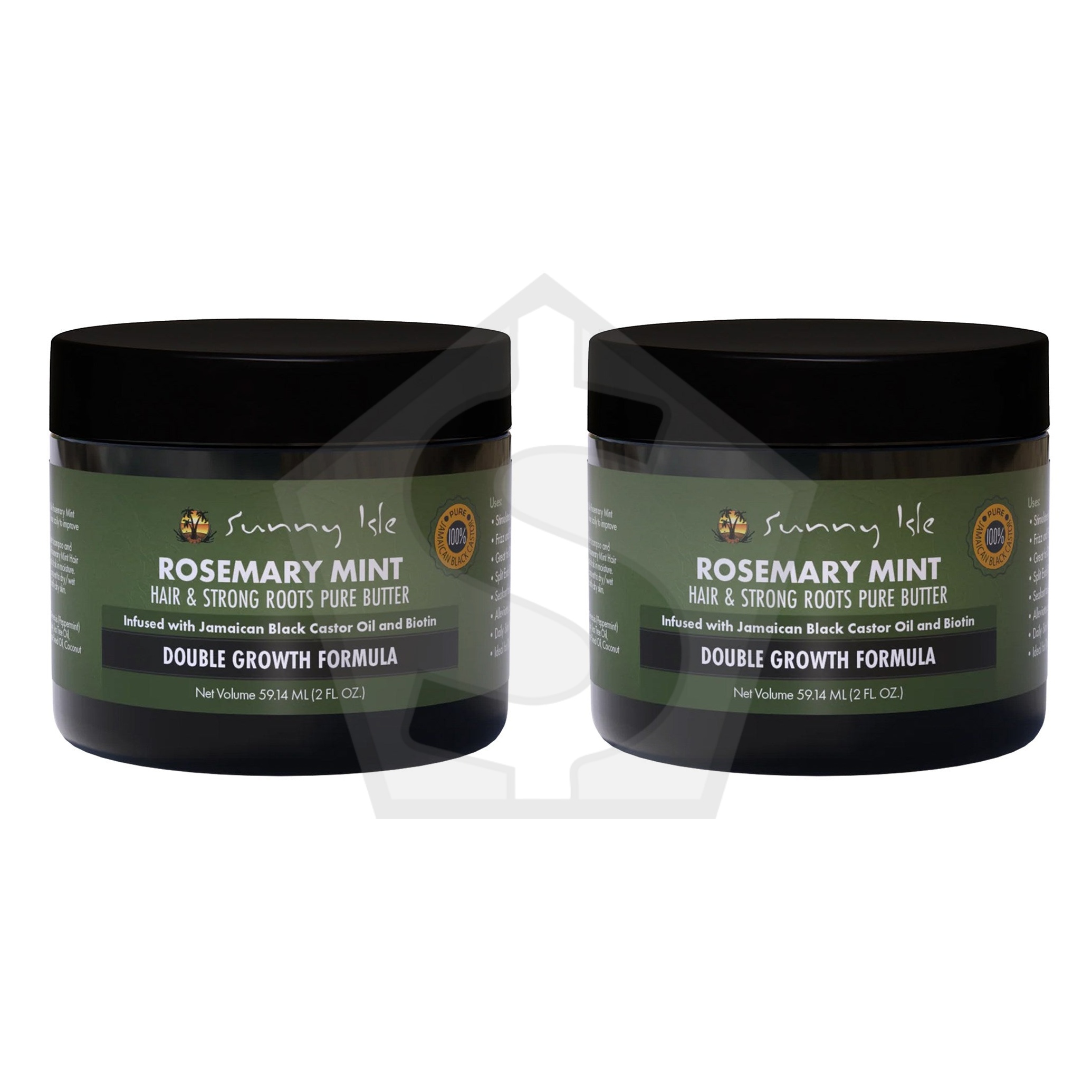 SUNNY ISLE Rosemary Mint Hair & Strong Root Pure Butter - 4oz - Pack of 2