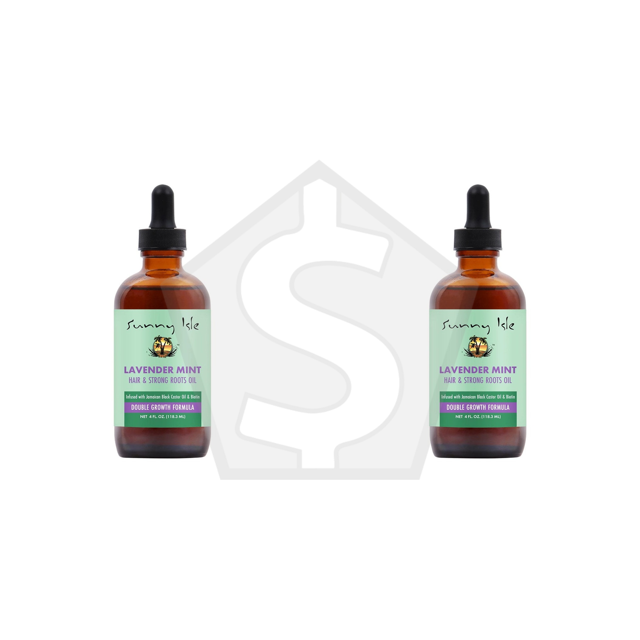 SUNNY ISLE Lavender Mint Hair & Strong Roots Oil (4oz) - Pack of 2