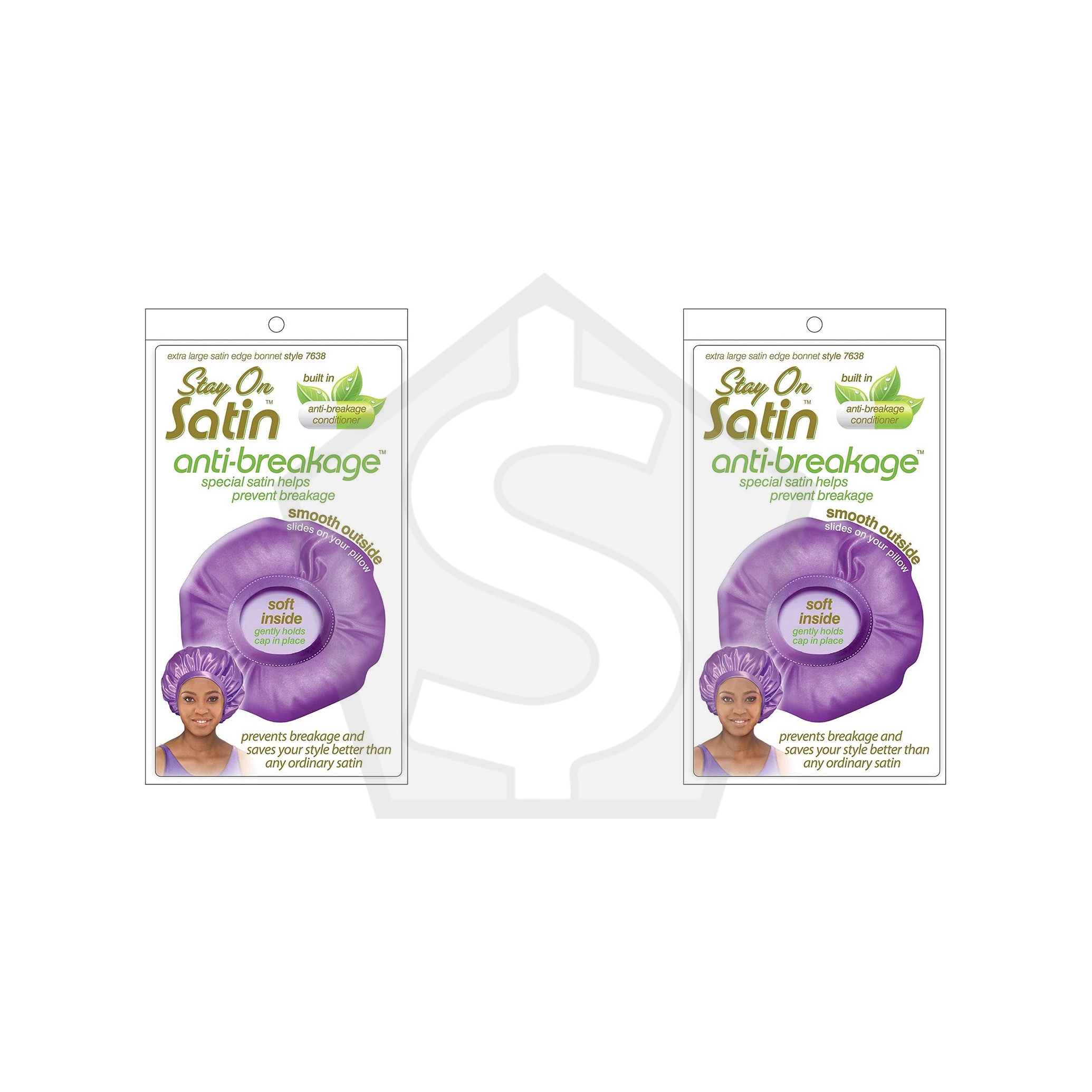 Bundle of 2 - STAY ON SATIN Anti breakage Satin Edge Bonnet Extra Large