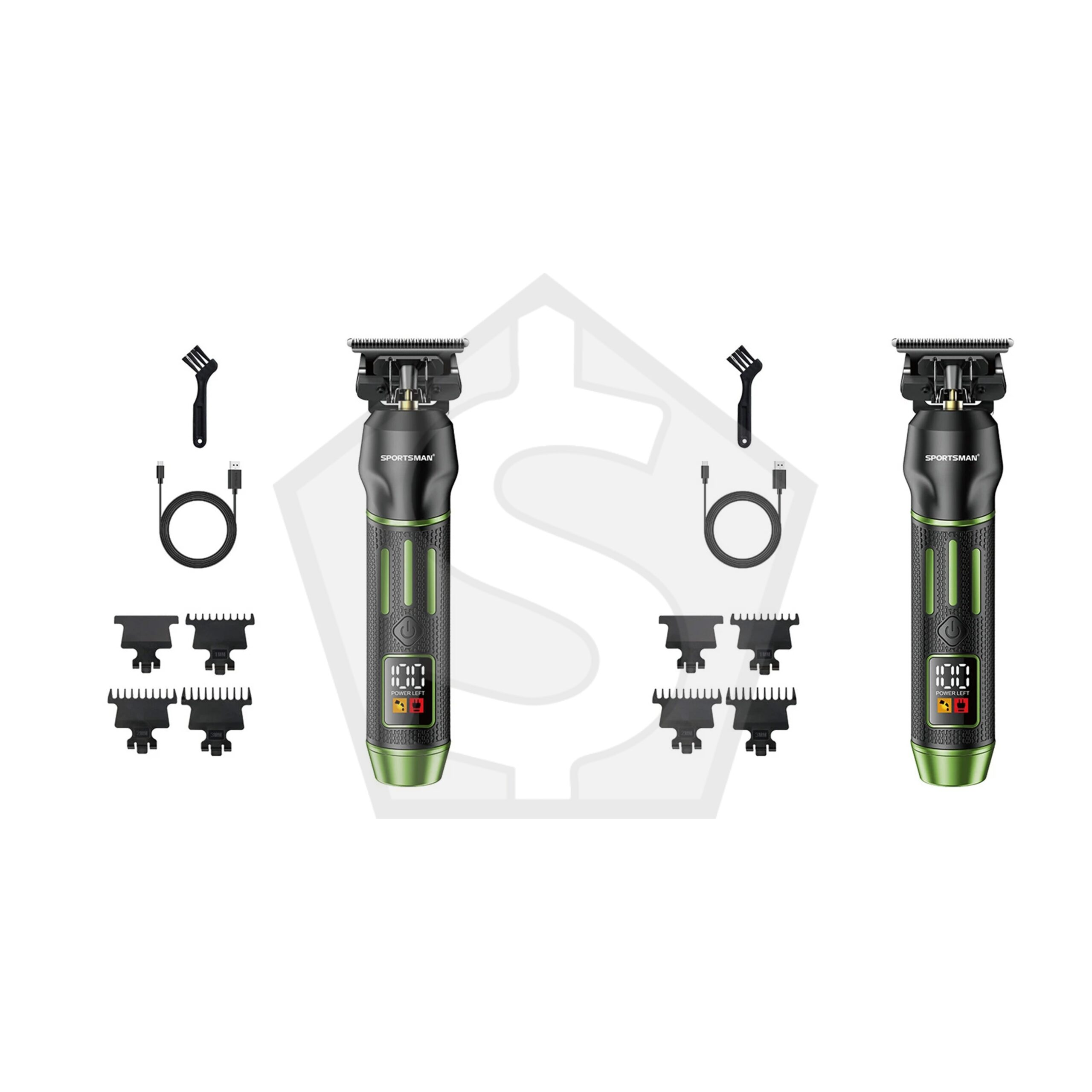 SPORTSMAN Professional Hair Trimmer - Green - Pack of 2