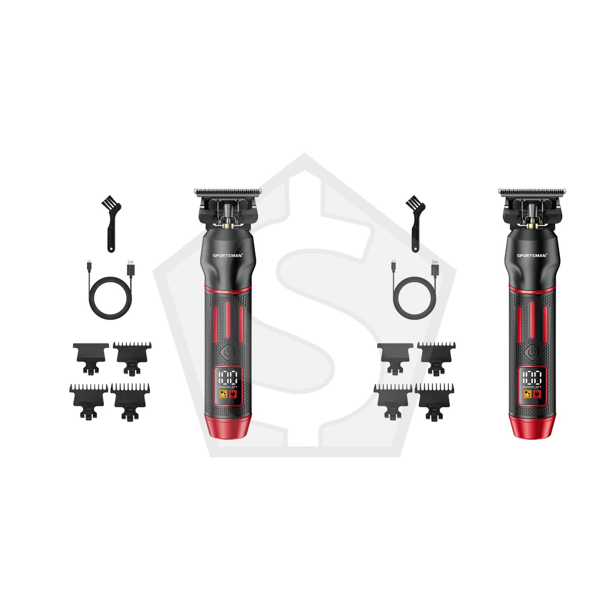 SPORTSMAN Professional Hair Trimmer - Red - Pack of 2