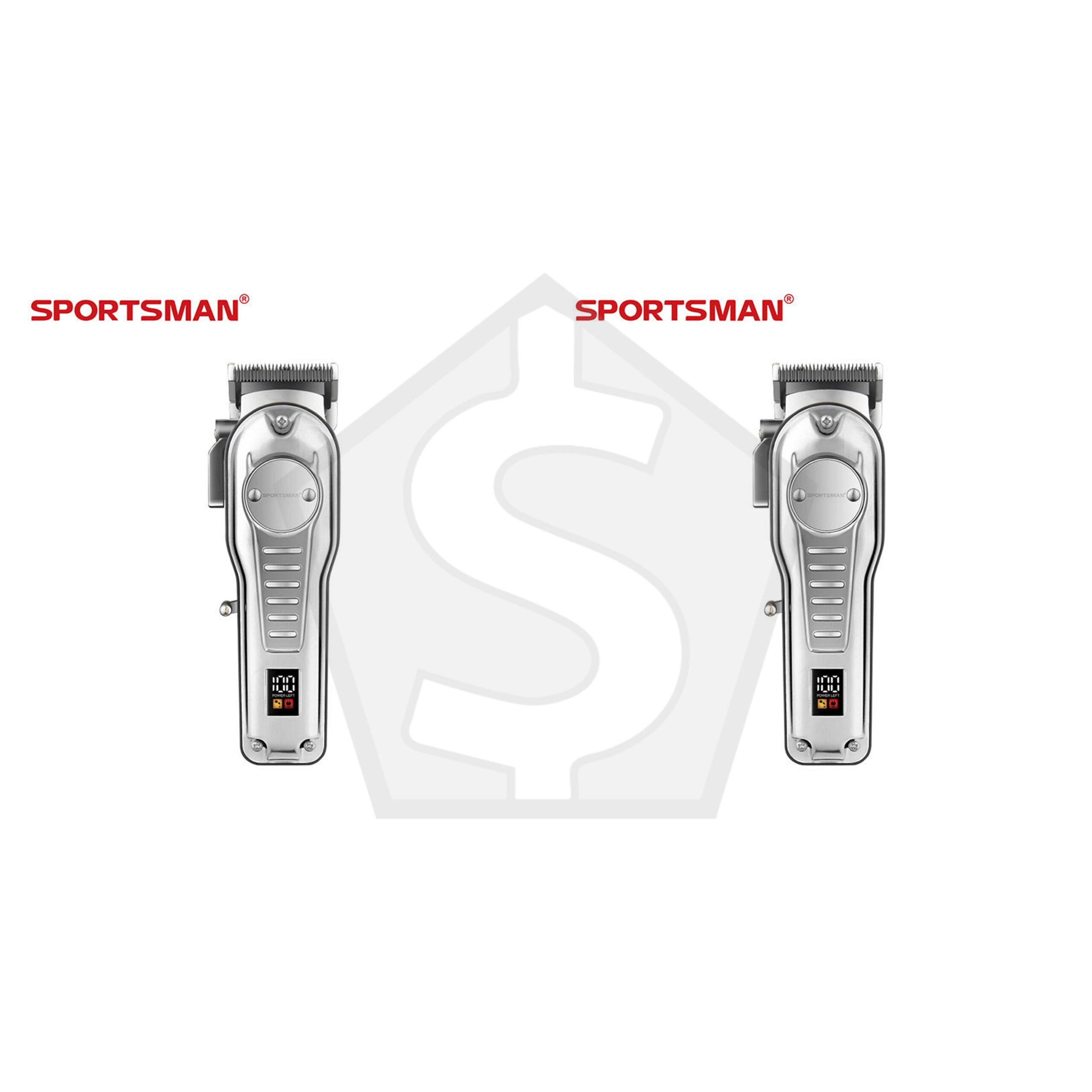 Bundle of 2 - SPORTSMAN Professional Wireless Hair Clipper - Silver