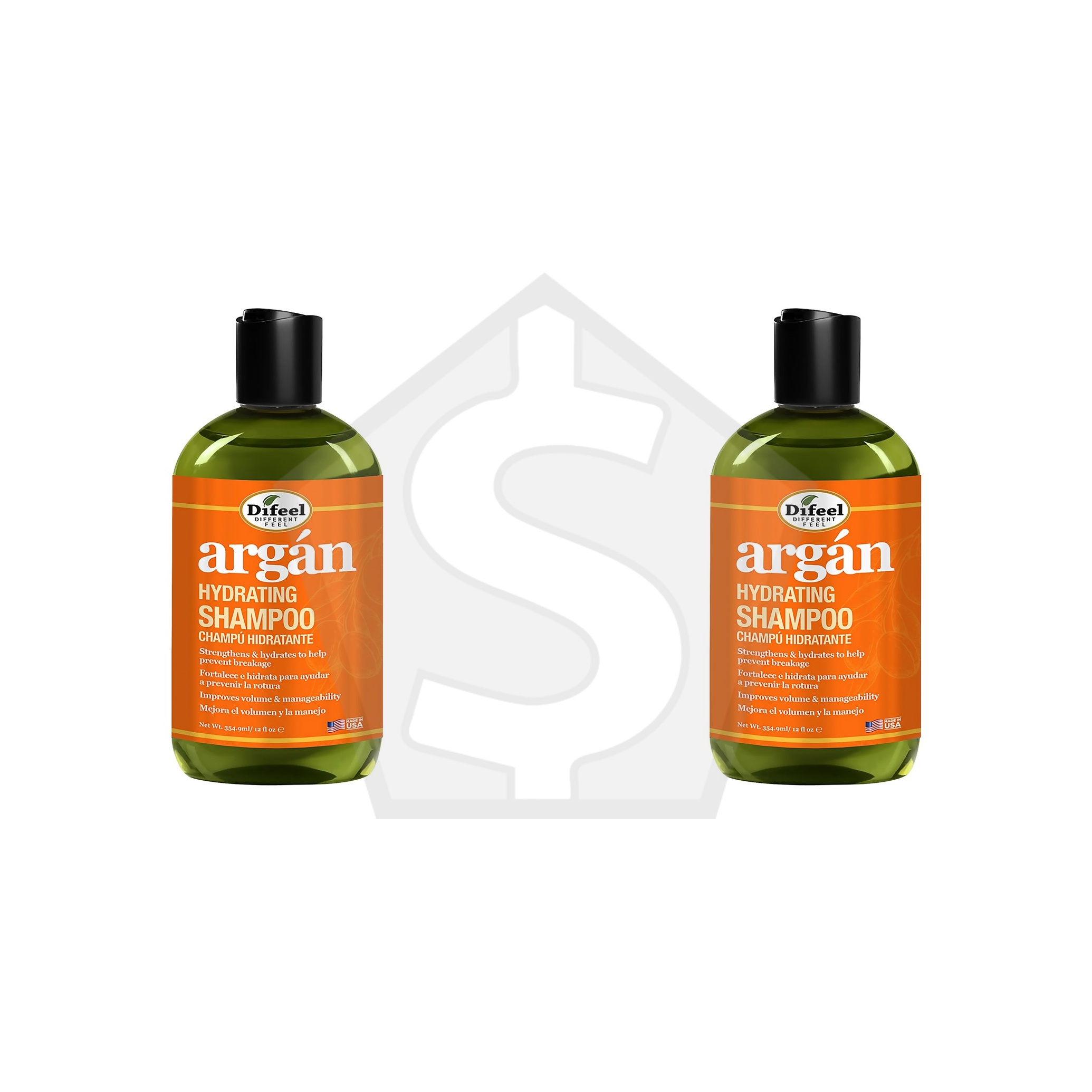Bundle of 2 - Difeel(Sunflower)  Argan Hydrating Shampoo - 12oz