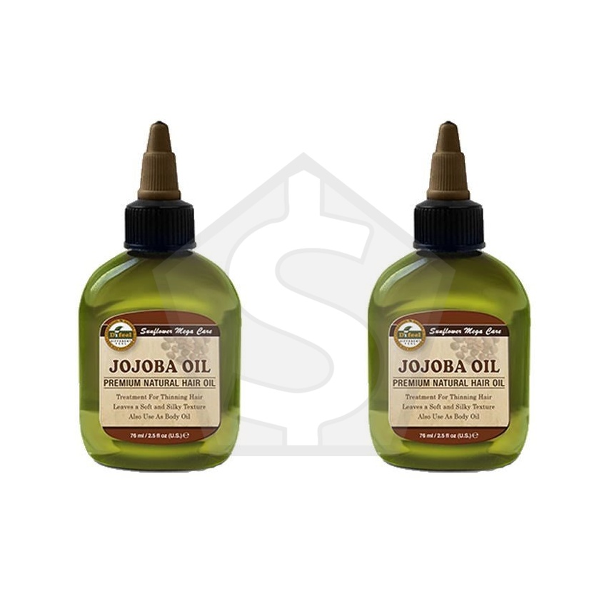 Difeel(Sunflower)  99% Natural Blend Premium Hair Oil - 2.5 OZ / Jojoba Oil - Pack of 2