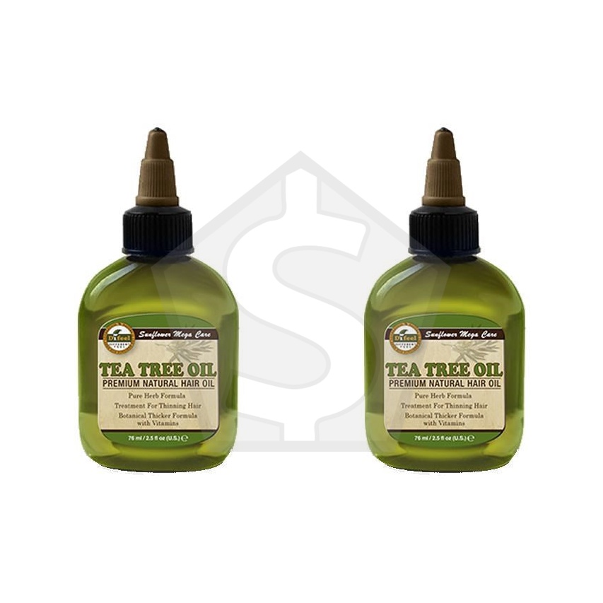 Difeel(Sunflower)  99% Natural Blend Premium Hair Oil - 2.5 OZ / Tea Tree Oil - Pack of 2