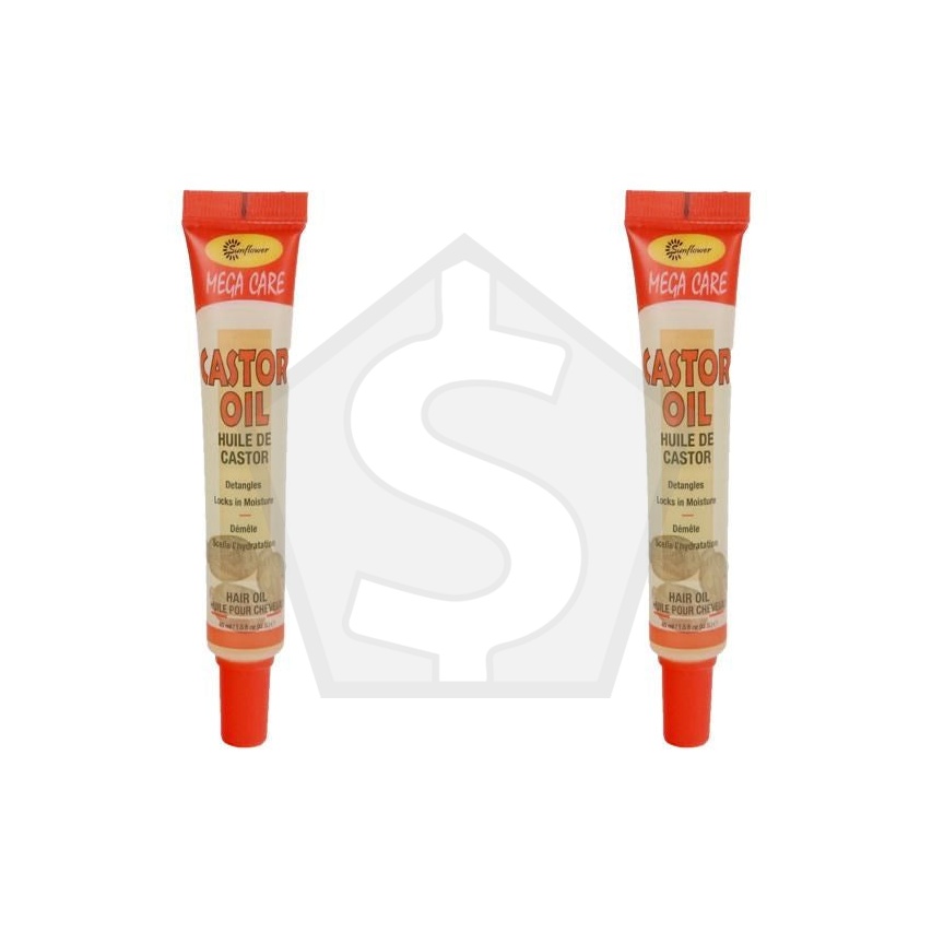 Difeel(Sunflower)  100% Natural Hair Oil Tube (1.5oz) - Castor Oil - Pack of 2