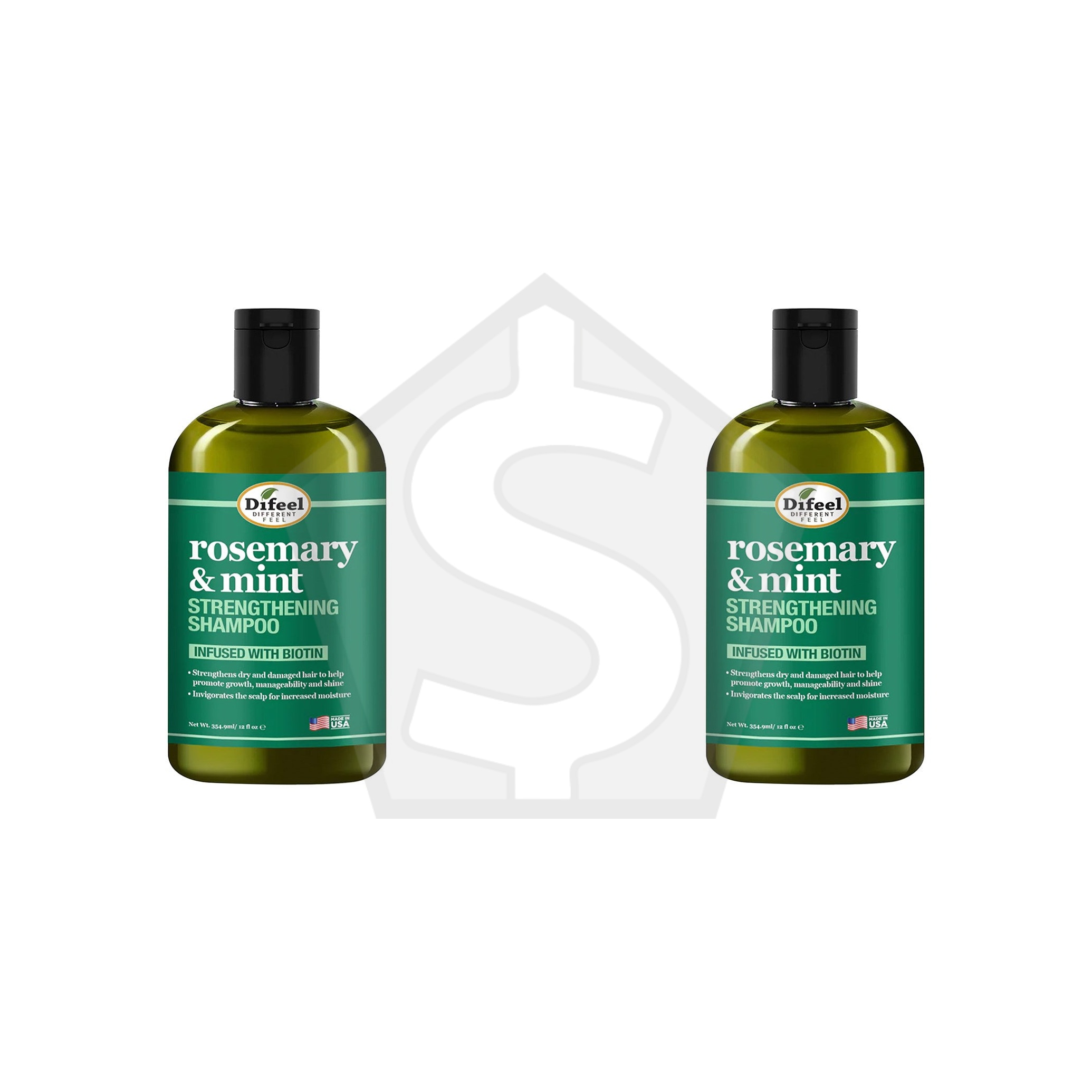 Bundle of 2 - Difeel(Sunflower) Rosemary Mint Strengthening Shampoo - 12oz