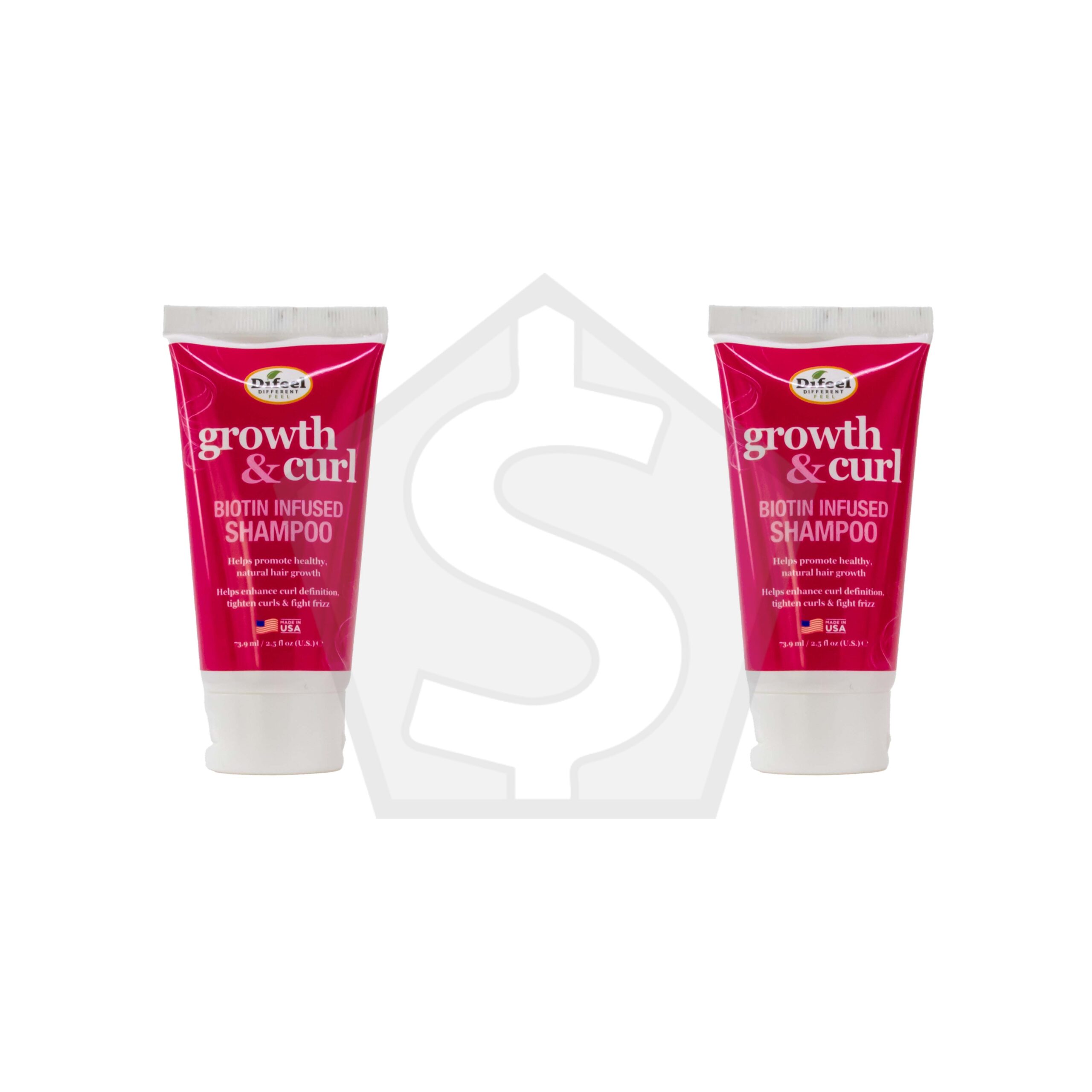 Bundle of 2 - Difeel(Sunflower) Growth & Curl Biotin Infused Shampoo - 2.5oz
