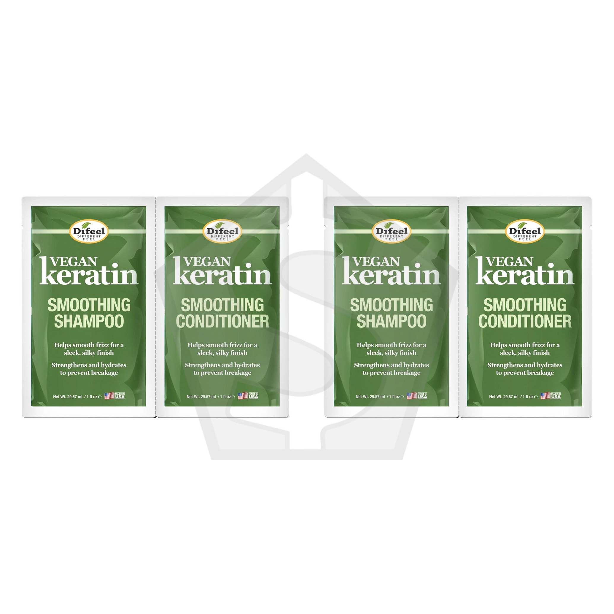 Bundle of 2 - Difeel(Sunflower)  Shampoo & Conditioner Duo Packet (2oz) - Vegan Keratin