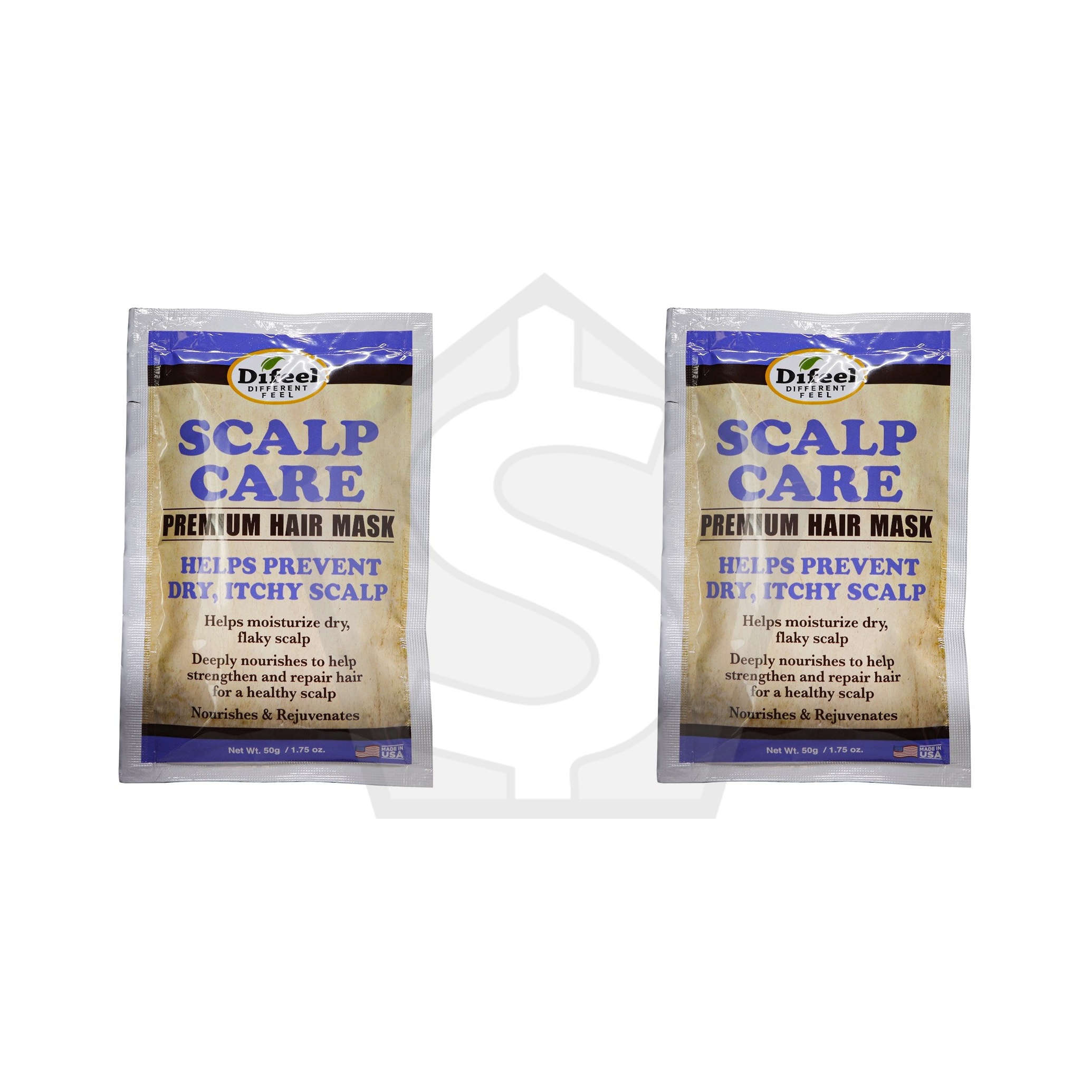 Bundle of 2 - Difeel(Sunflower)  Scalp Care Premium Hair Mask Packet (1.75oz)