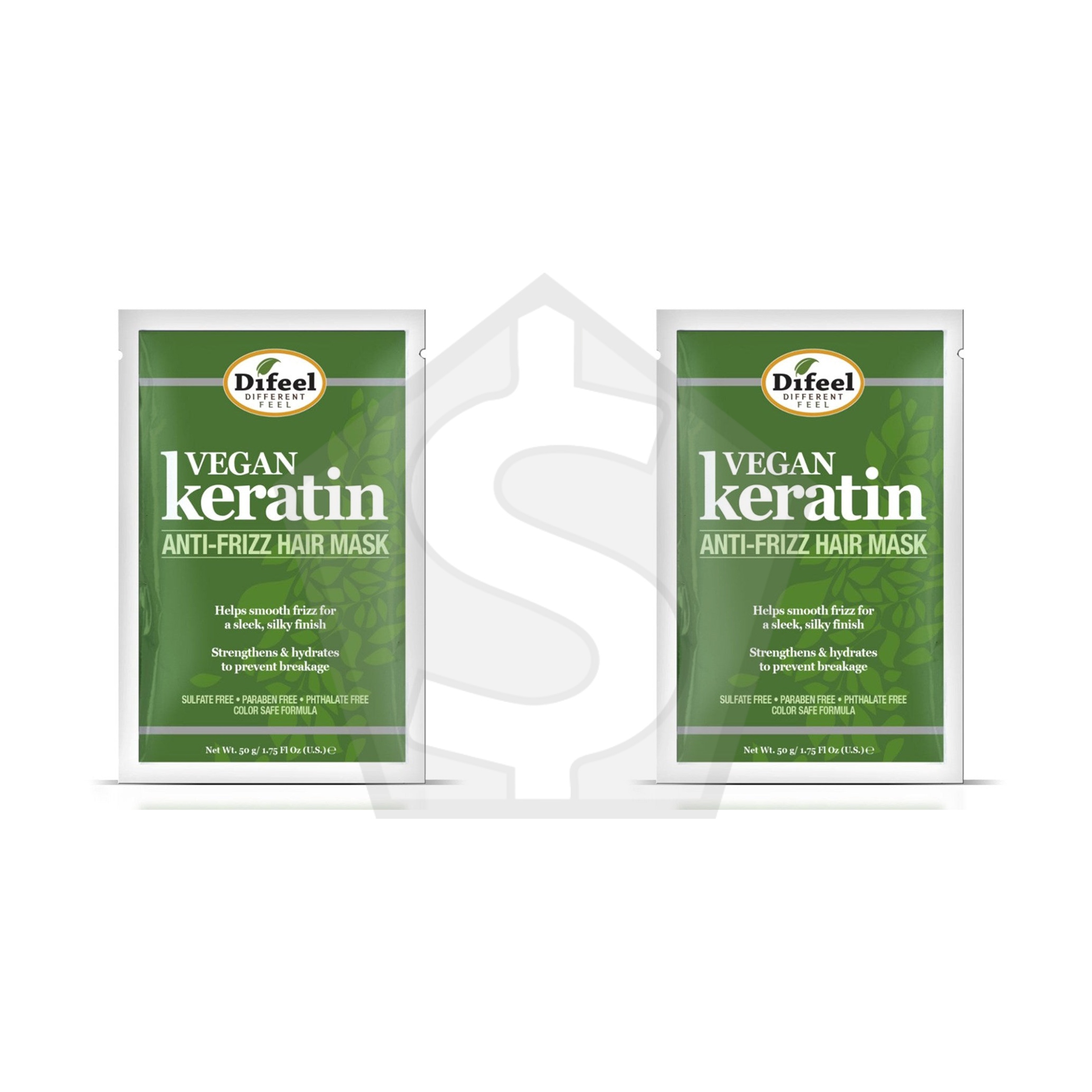 Bundle of 2 - Difeel(Sunflower)  Vegan Keratin Anti-Frizz Hair Mask Packet (1.75oz)