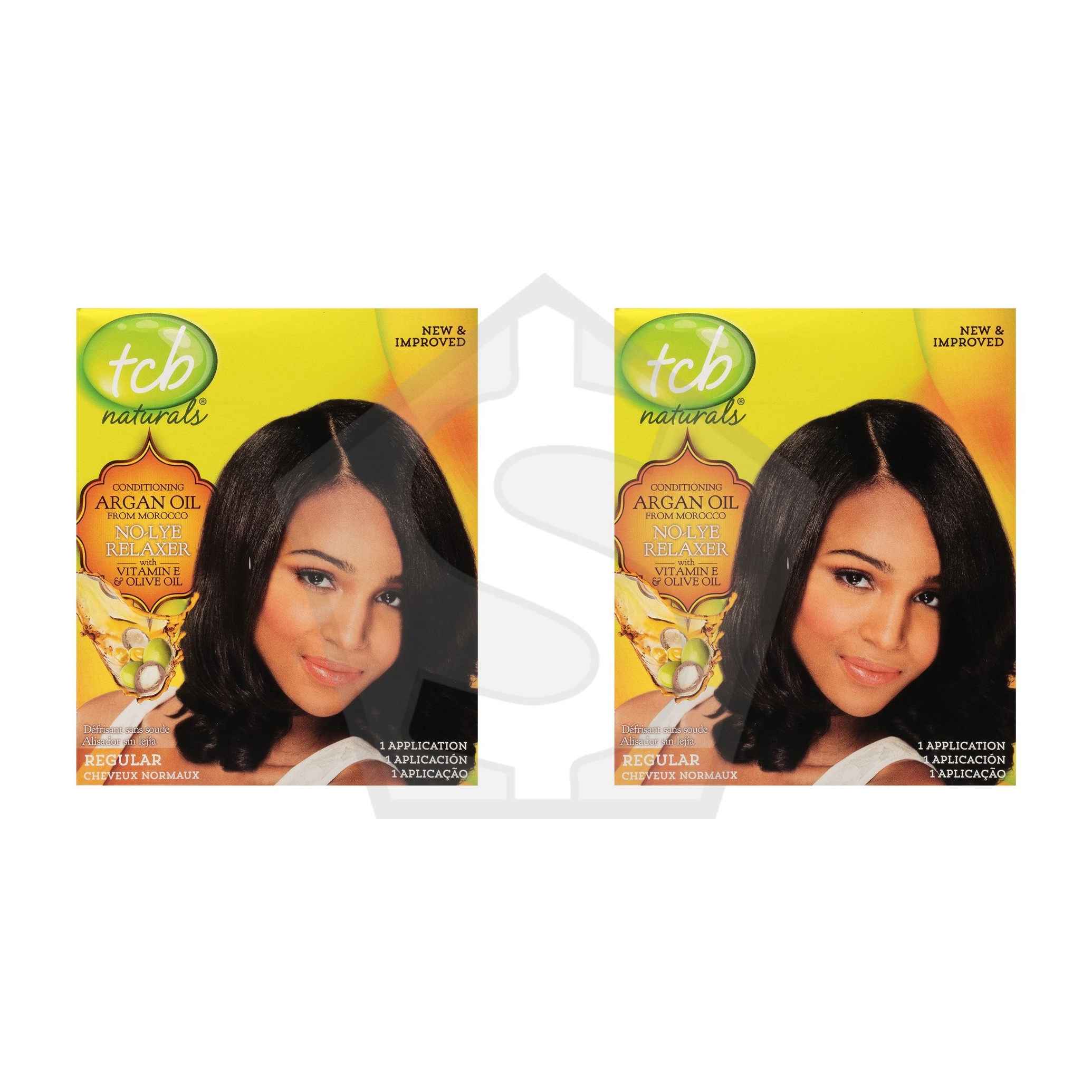 TCB Natural Argan & Olive Oil No-Lye Relaxer Kit [Regular] - Pack of 2