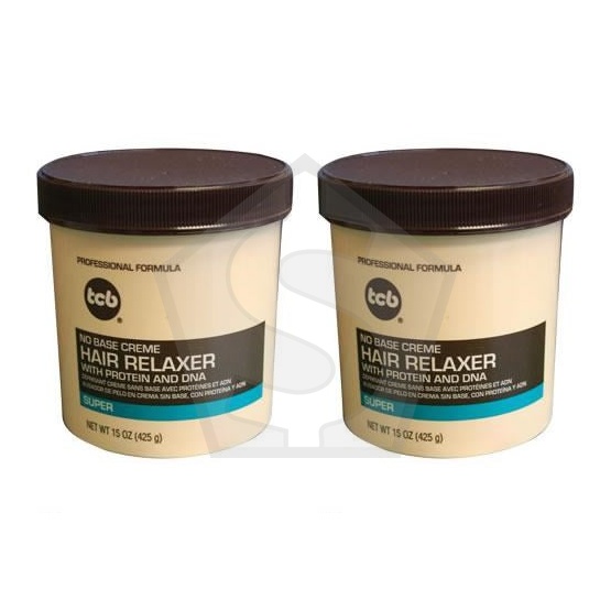 TCB No Base Cream Hair Relaxer - 15oz / Super - Pack of 2