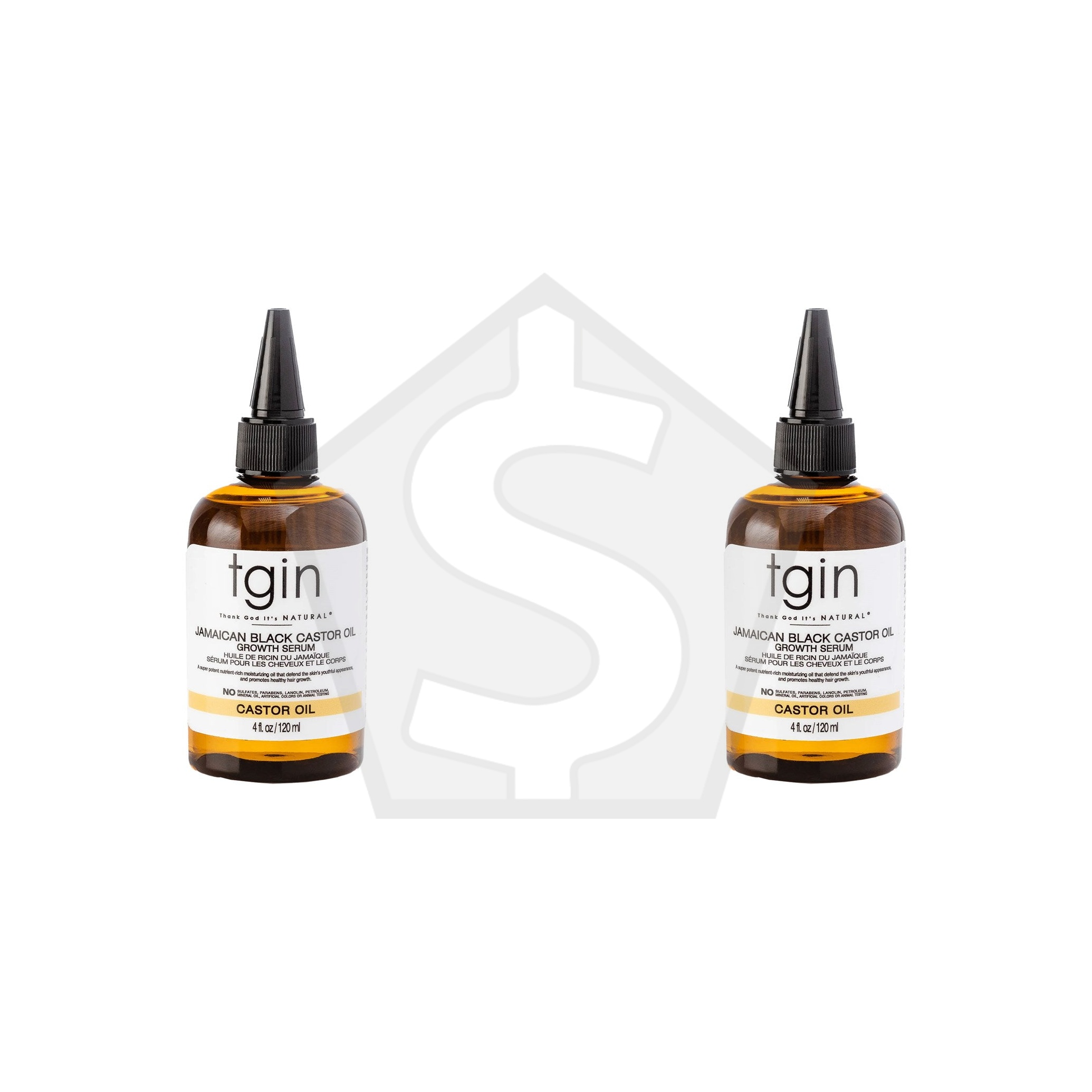 TGIN JAMAICAN BLACK CASTOR OIL Hair & Body Serum (4oz) - Pack of 2