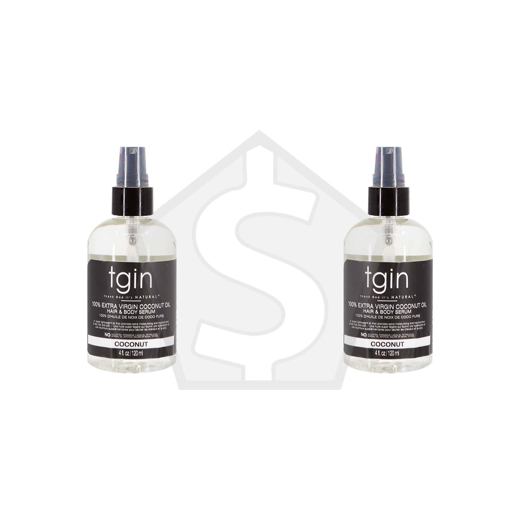 TGIN 100% EXTRA VIRGIN COCONUT OIL Hair & Body Serum (4oz) - Pack of 2