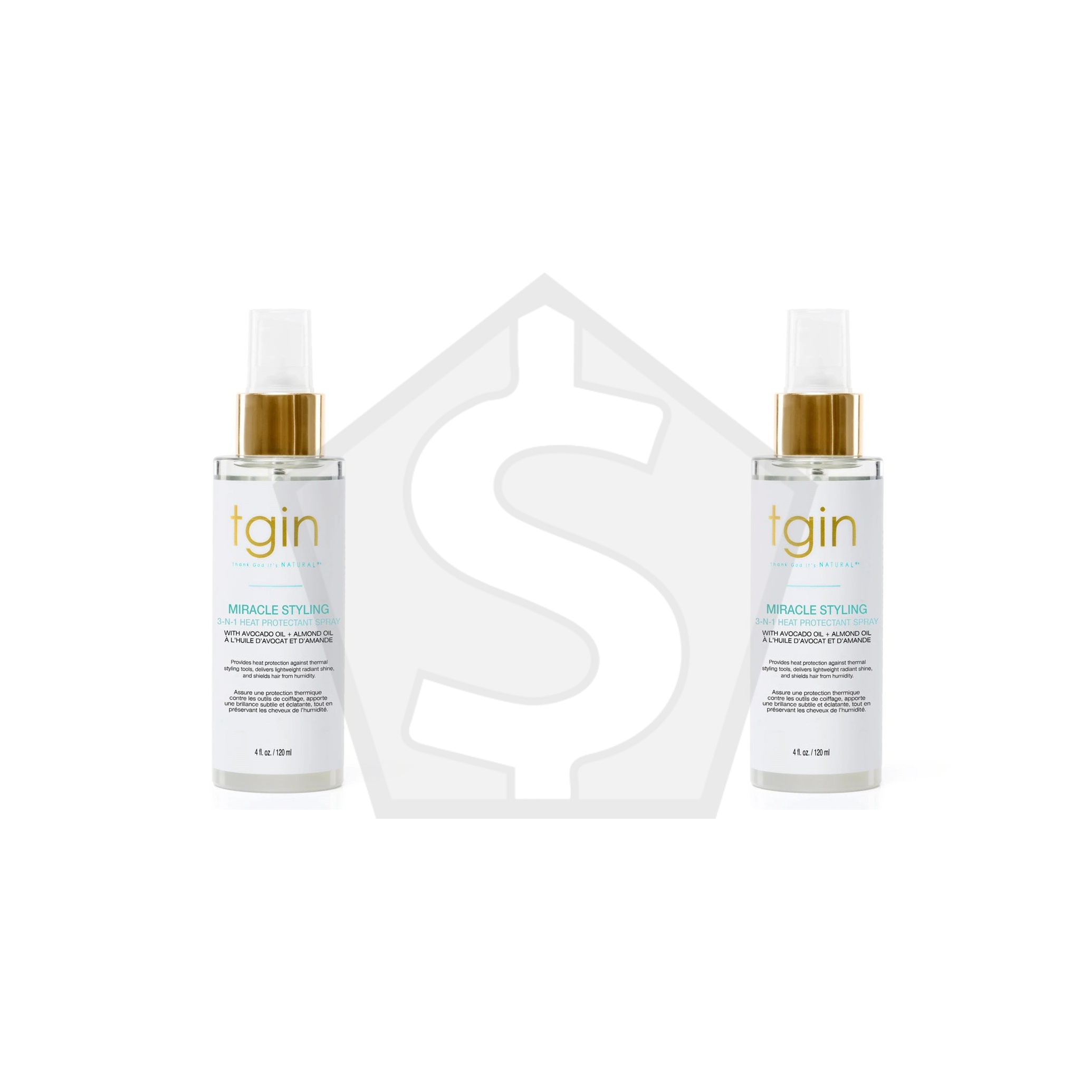 TGIN Miracle Styling 3 N 1 Heat Protectant Spray (4oz) - Pack of 2