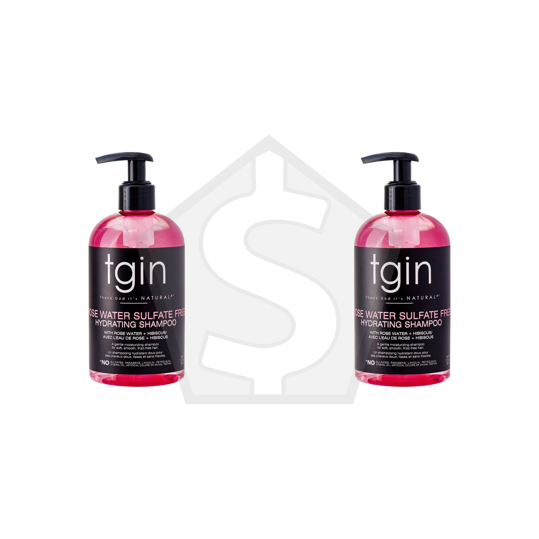 TGIN Rose Water Sulfate Free Hydrating Shampoo (13oz) - Pack of 2
