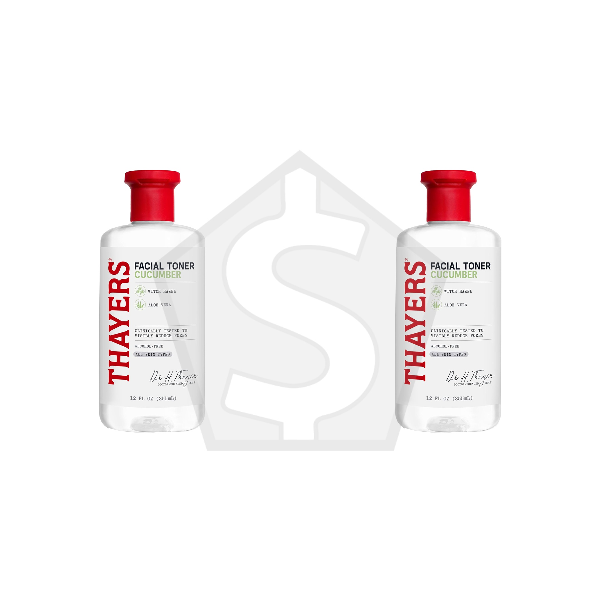 THAYERS Alcohol-Free Witch Hazel Toner (12oz) - Cucumber - Pack of 2