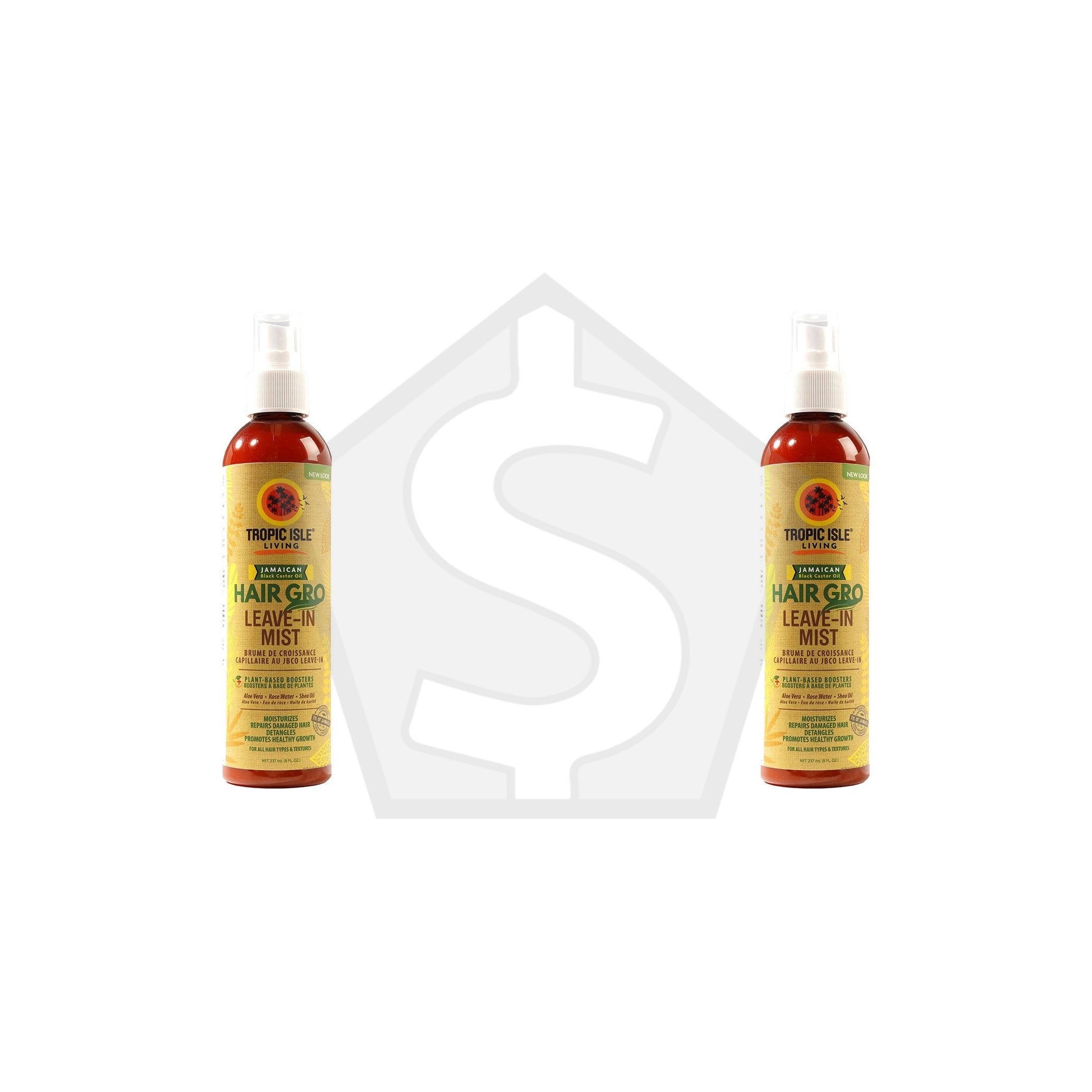 TROPIC ISLE LIVING Jamaican Black Castor Oil Daily Hair Growth Leave-in Mist (8oz) - Pack of 2