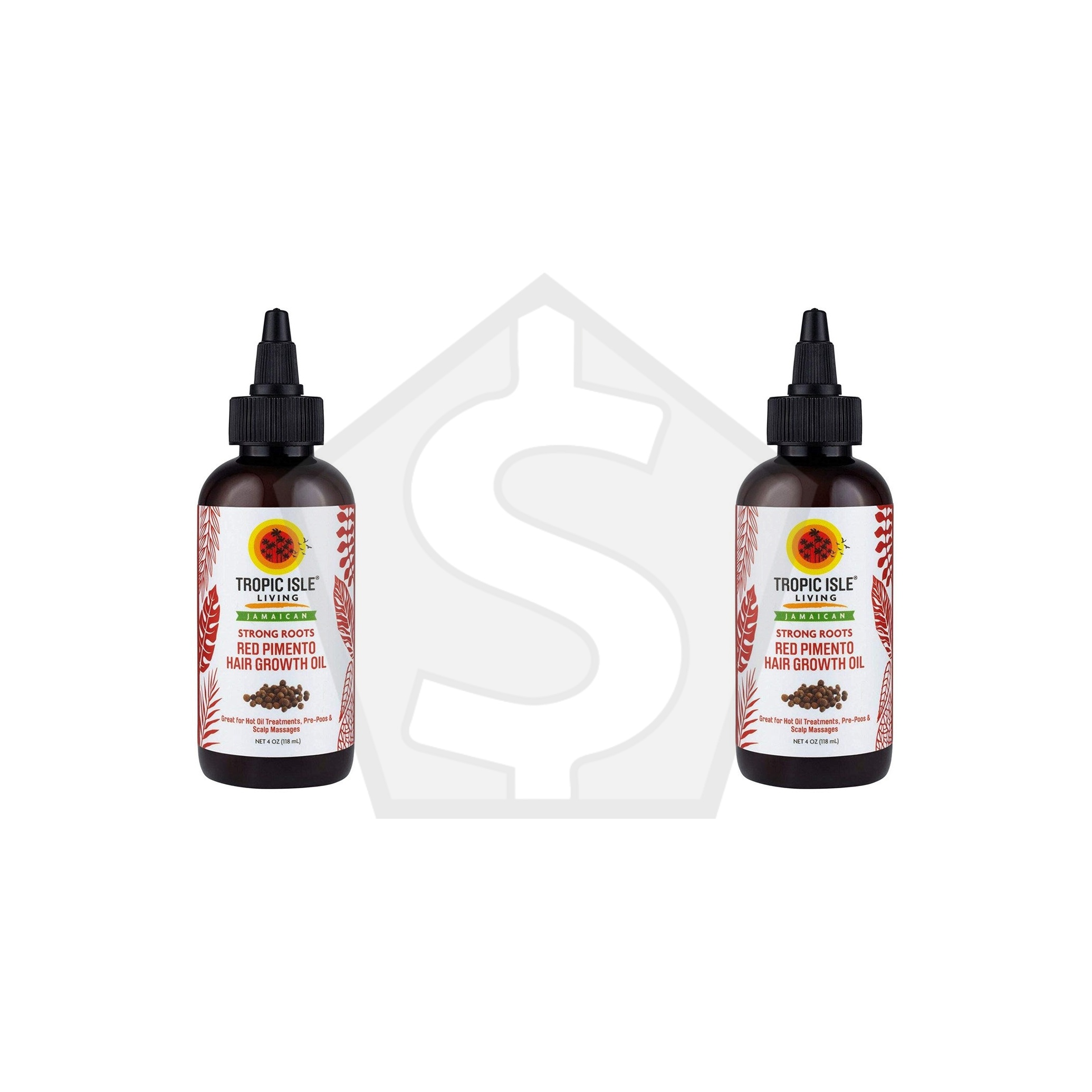 TROPIC ISLE LIVING Strong Roots Red Pimento Hair Growth Oil (4oz) - Pack of 2