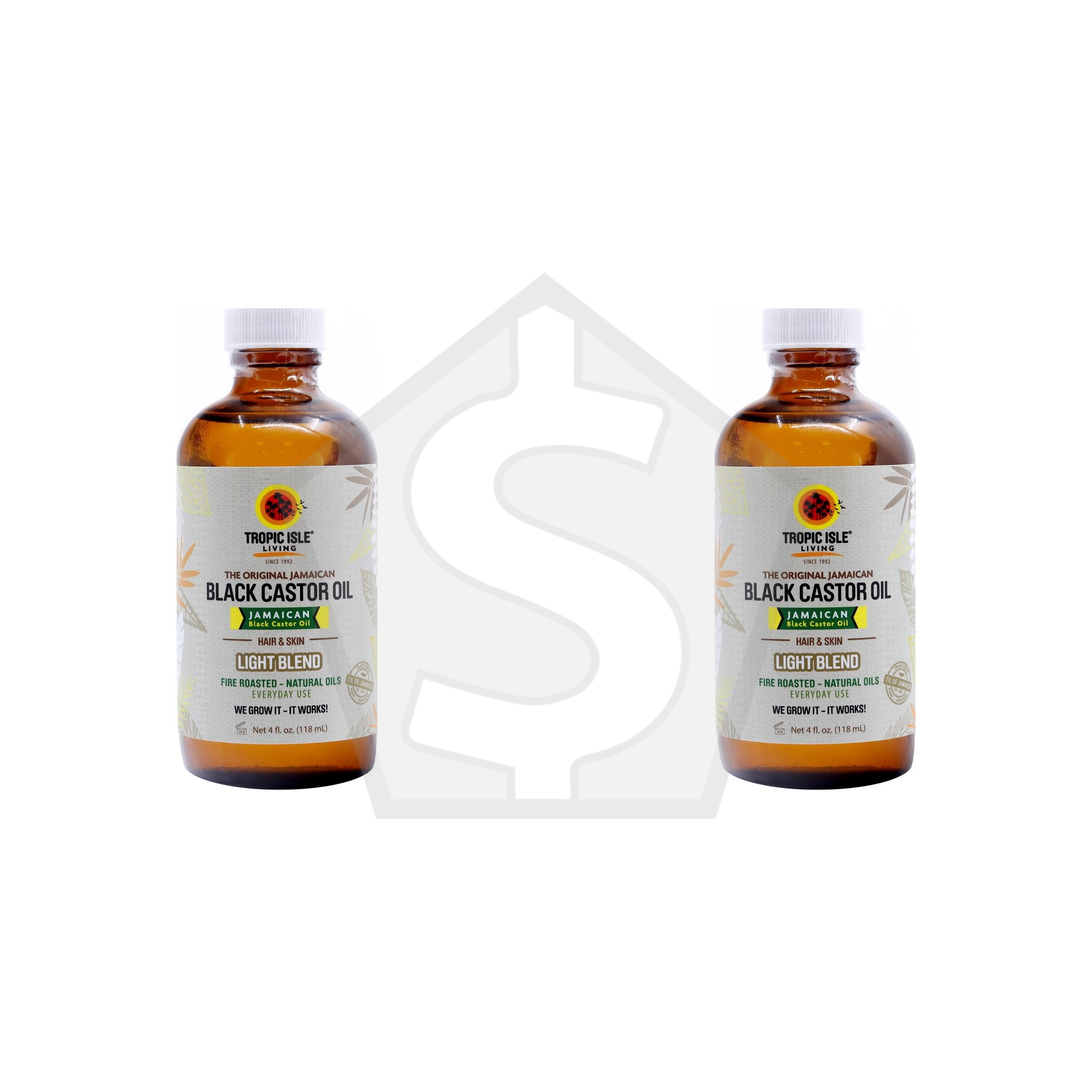 TROPIC ISLE LIVING Jamaican Black Castor Oil [Light Blend] (4oz) - Pack of 2