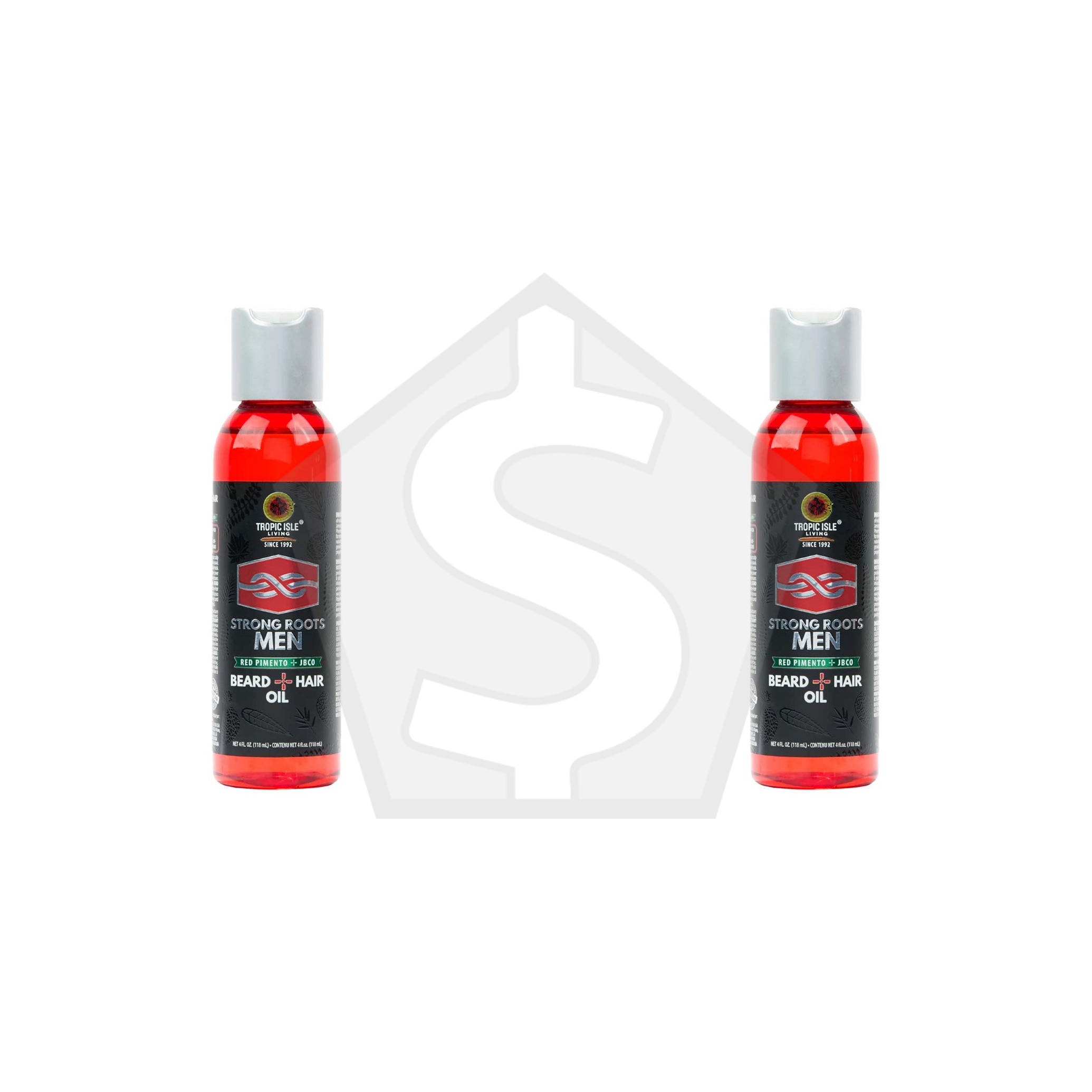 TROPIC ISLE LIVING Strong Roots Men Beard & Hair Oil (4oz) - Pack of 2