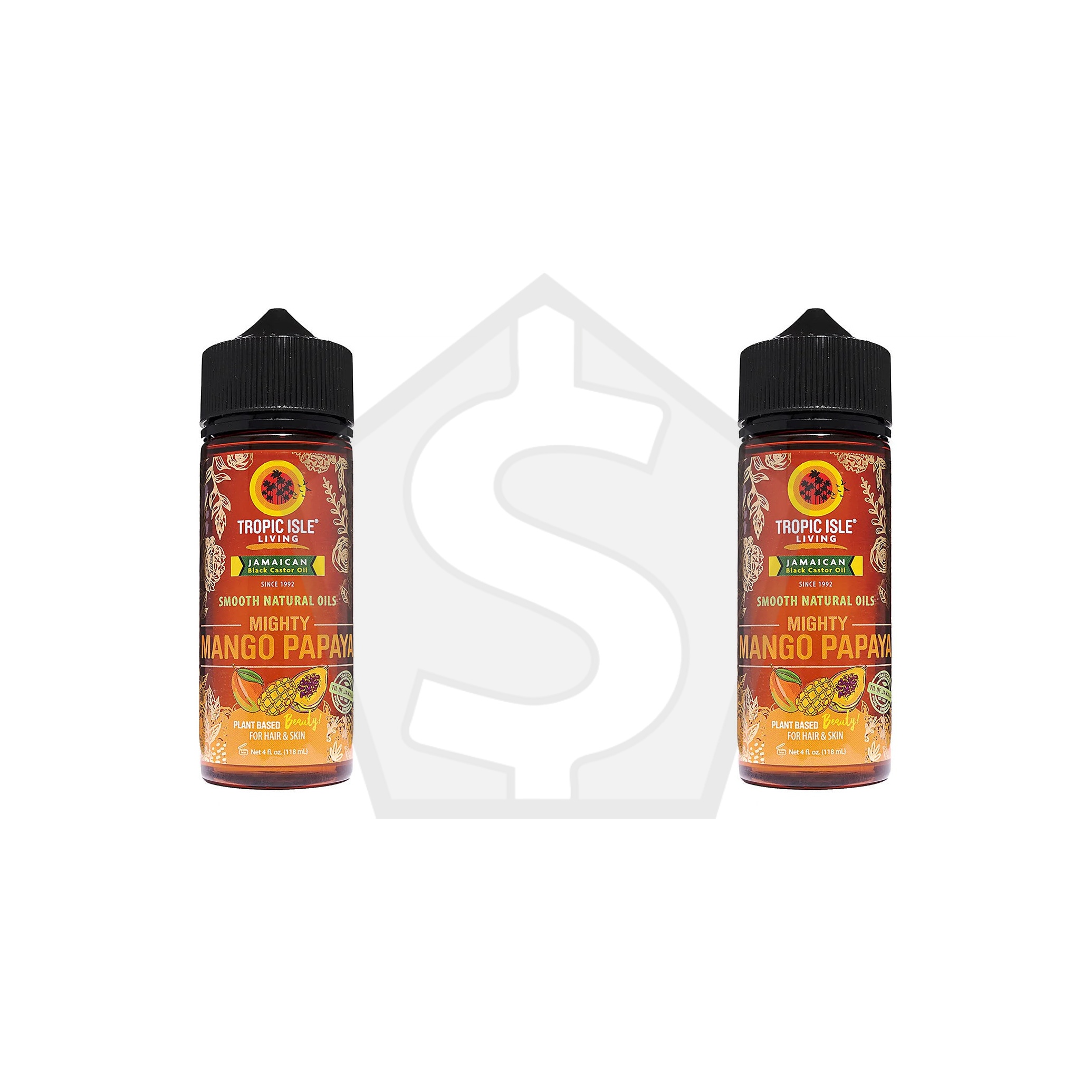 TROPIC ISLE LIVING Smooth Natural Oil (4oz) - Mighty Mango-Papaya - Pack of 2