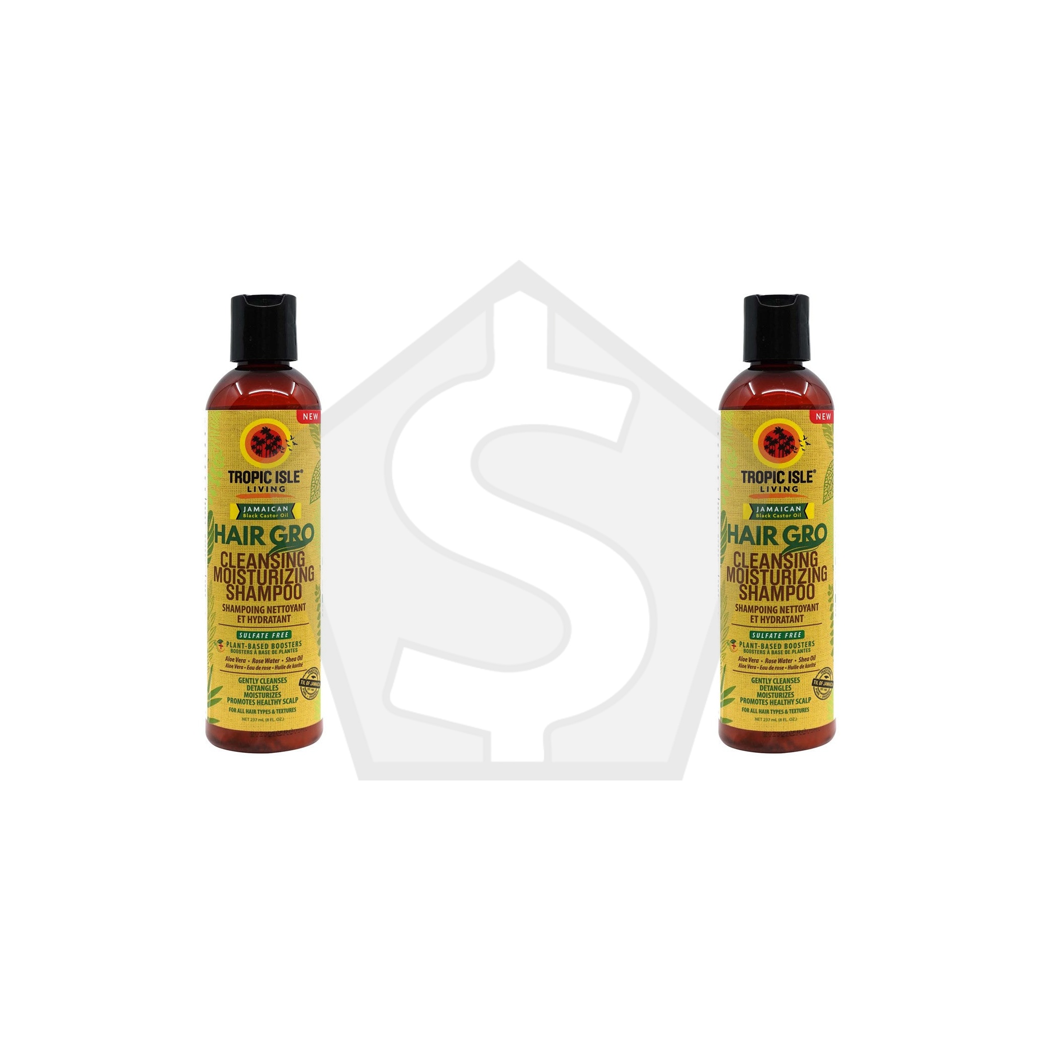 TROPIC ISLE LIVING Hair Gro Cleansing Moisturizing Shampoo (8oz) - Pack of 2