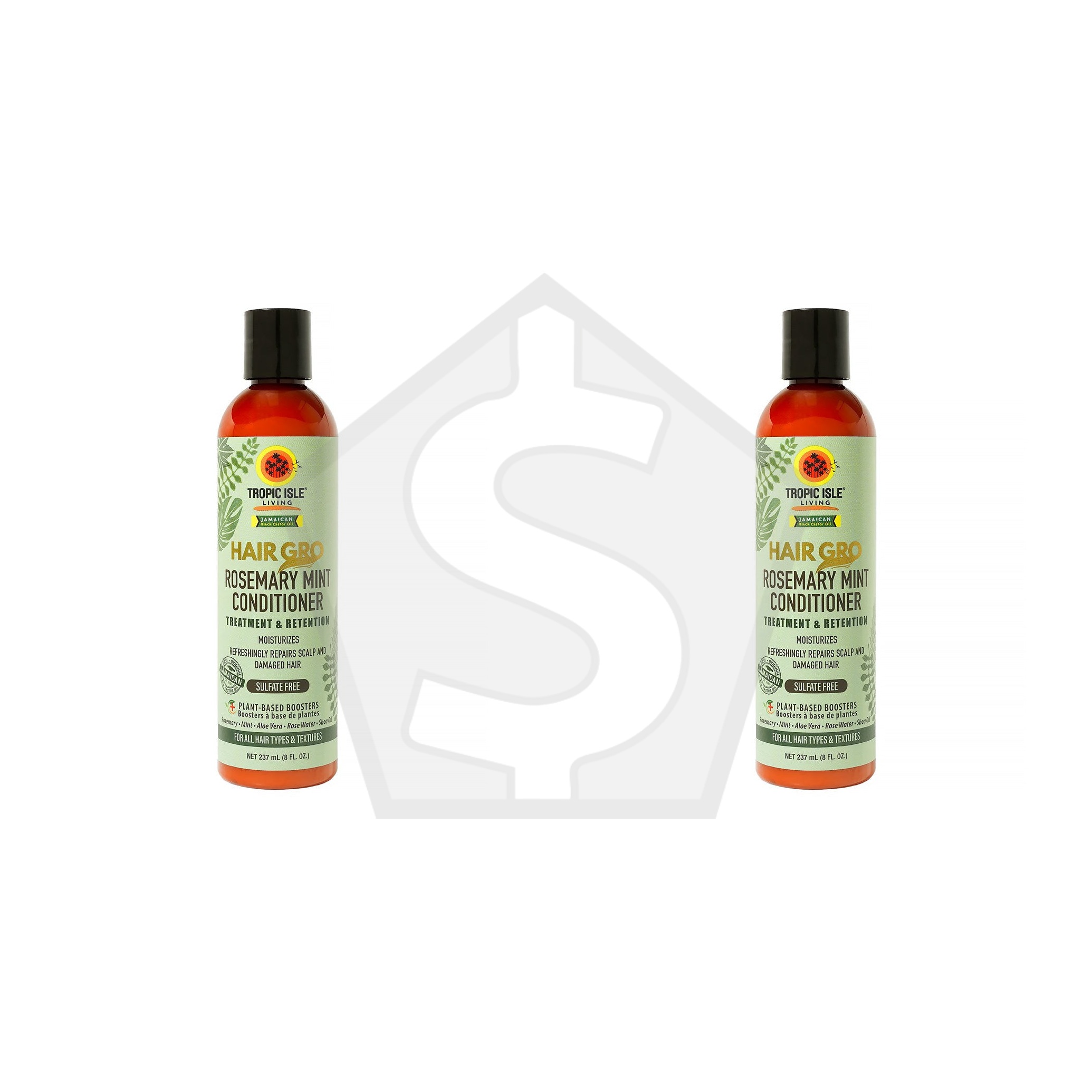 TROPIC ISLE LIVING Jamaican Black Castor Oil Hair Gro Rosemary Mint Hydrating Conditioner (8oz) - Pack of 2