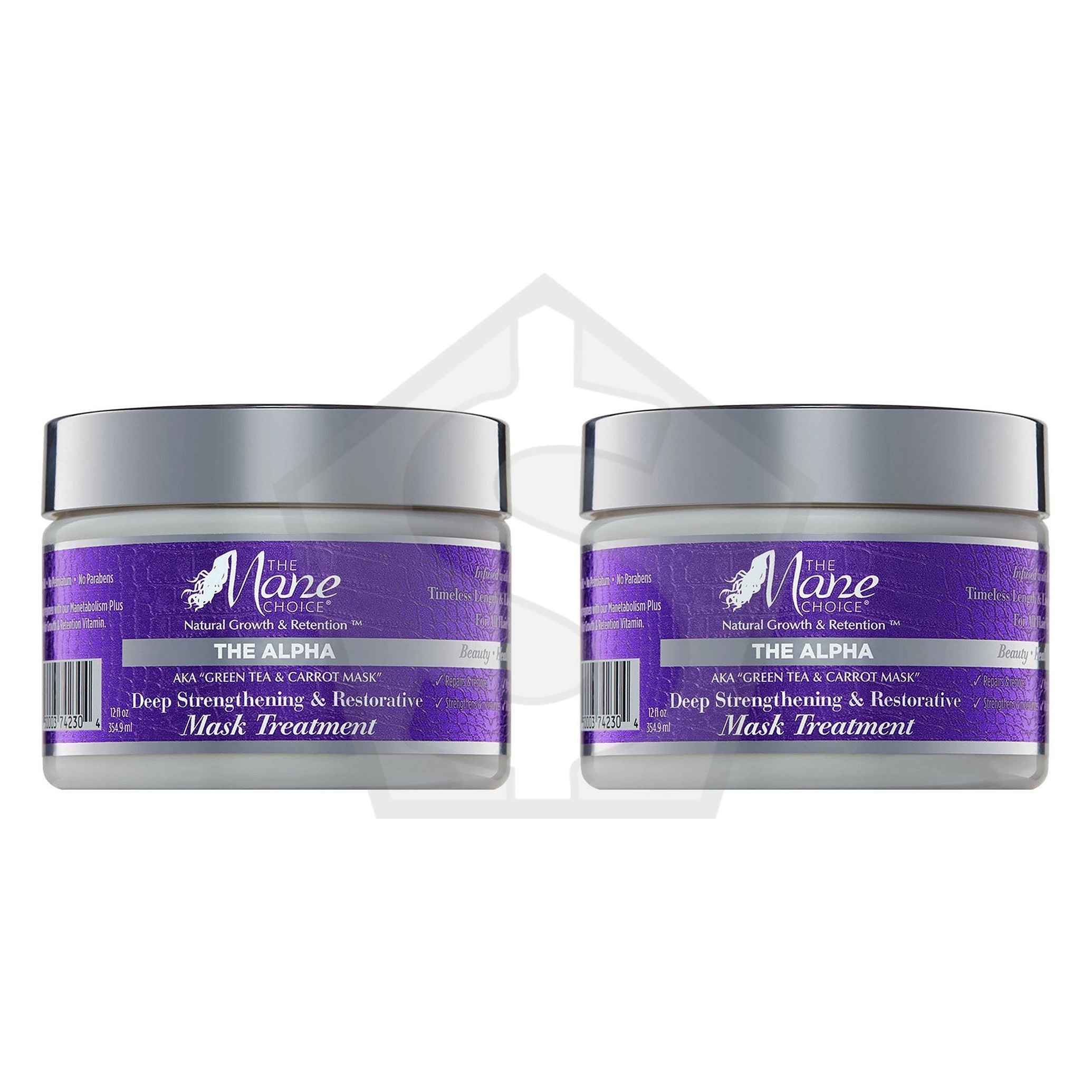 Bundle of 2 - THE MANE CHOICE Green Tea & Carrot Deep Strengthening & Restore Mask Treatment (12oz)