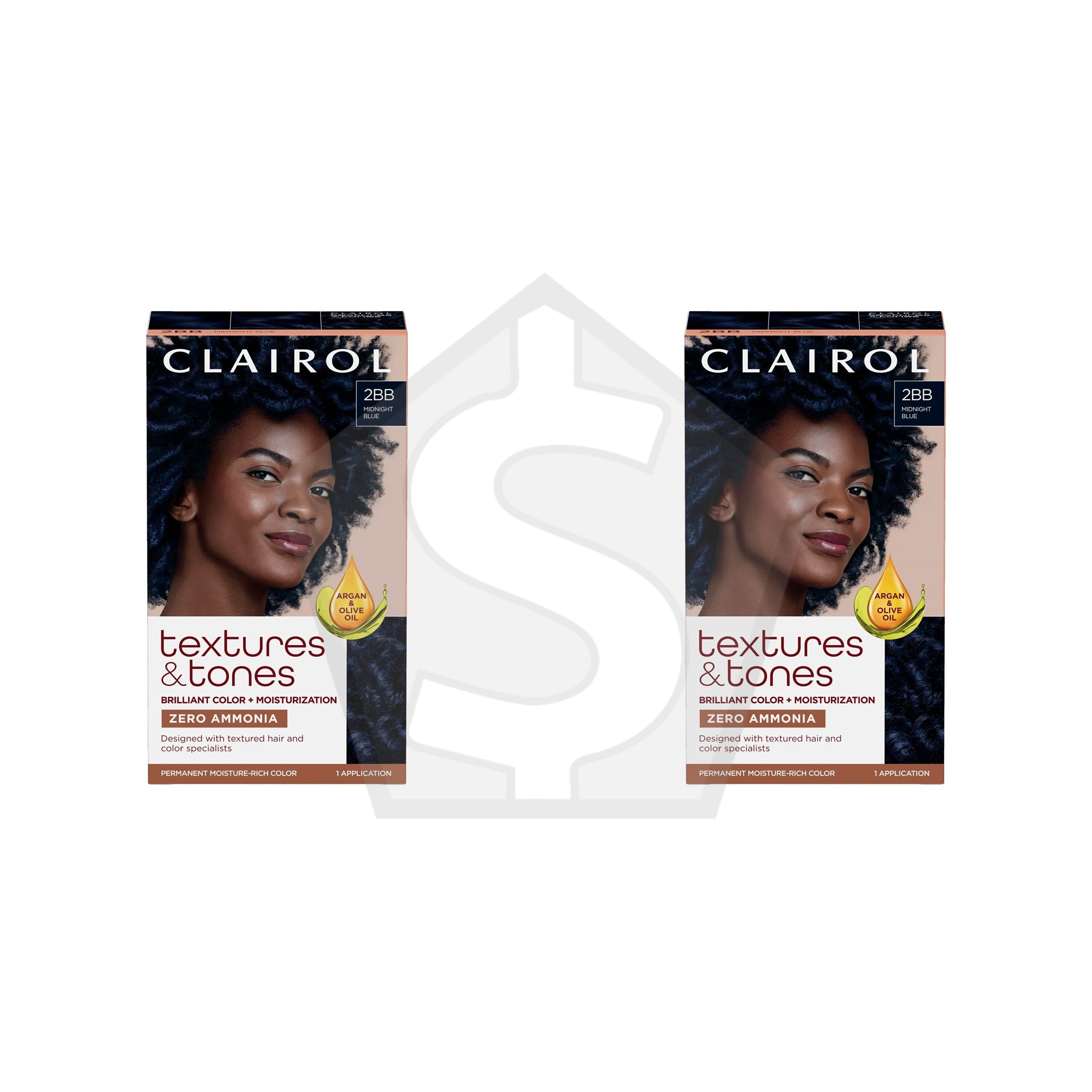 TEXTURES & TONES Permanent Moisture Rich Hair Color Kit - 2BB Midnight Blue - Pack of 2